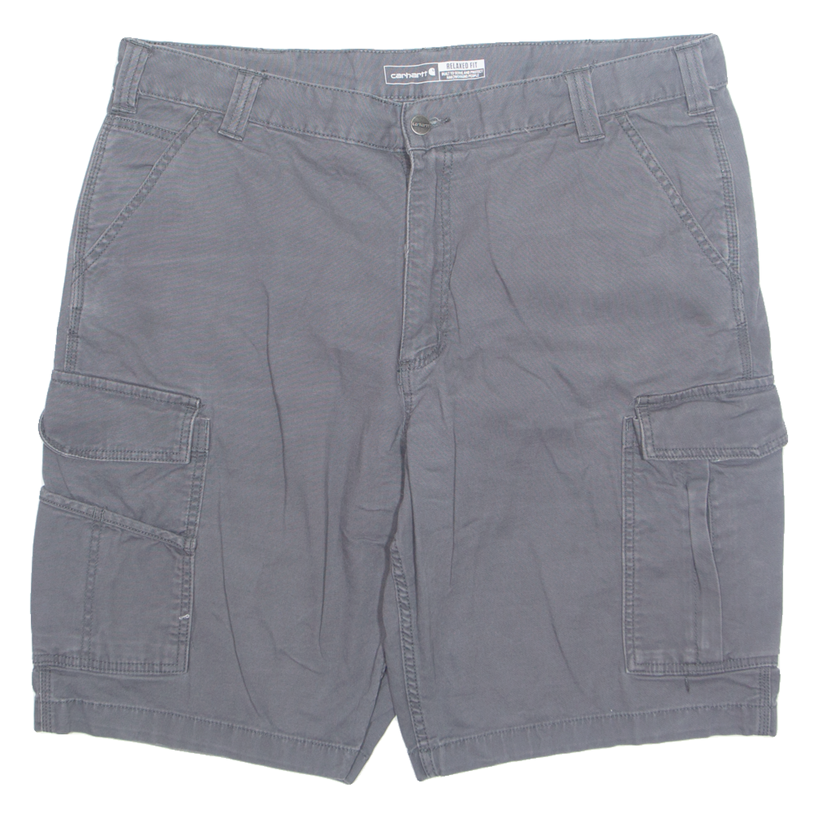 CARHARTT Mens Cargo Shorts Grey Relaxed XL W40 Refurbished - N/A refurbished available on Cerqular
