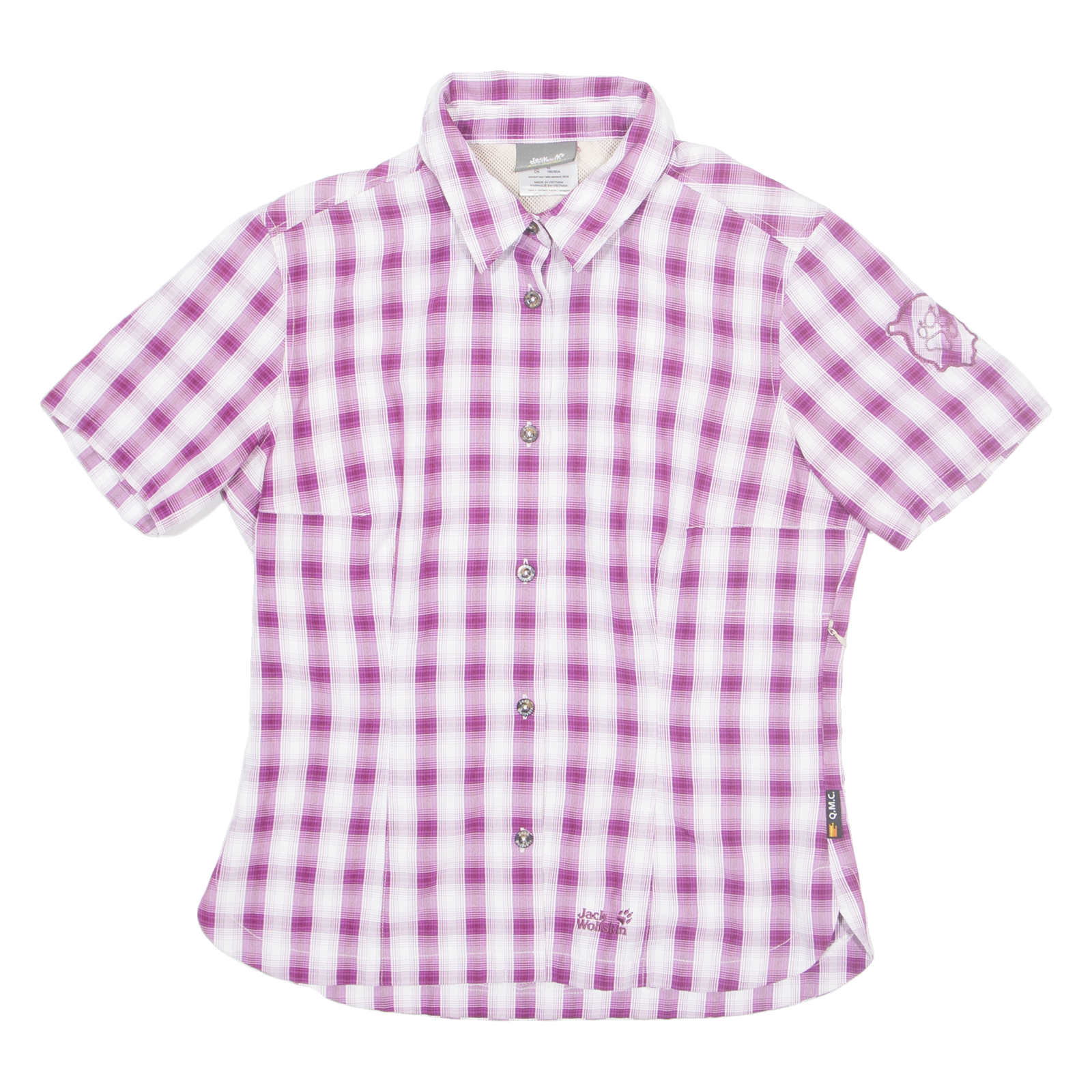 JACK WOLFSKIN Womens Shirt Purple Check S Refurbished - N/A refurbished available on Cerqular