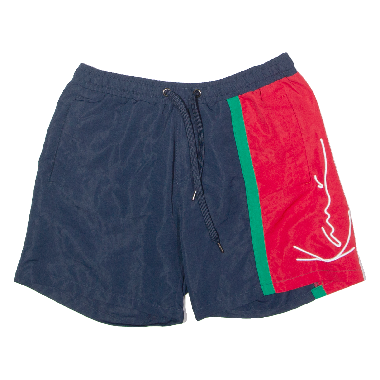 KARL KANI Mens Swimming Shorts Blue Colourblock S W30 Refurbished - N/A refurbished available on Cerqular