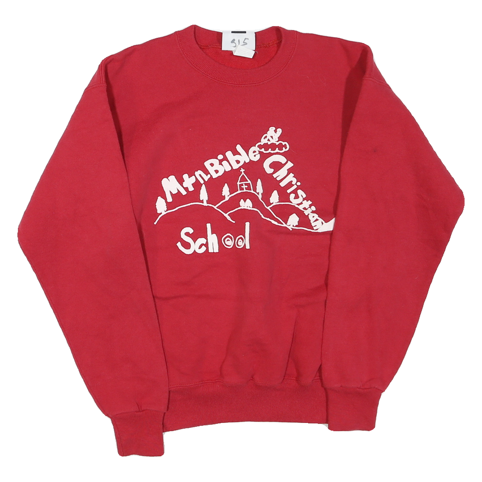 LEE Mens Red Mt n Bible Christian School Crew Neck M Cotton Blend Sweatshirt Refurbished - N/A refurbished available on Cerqular