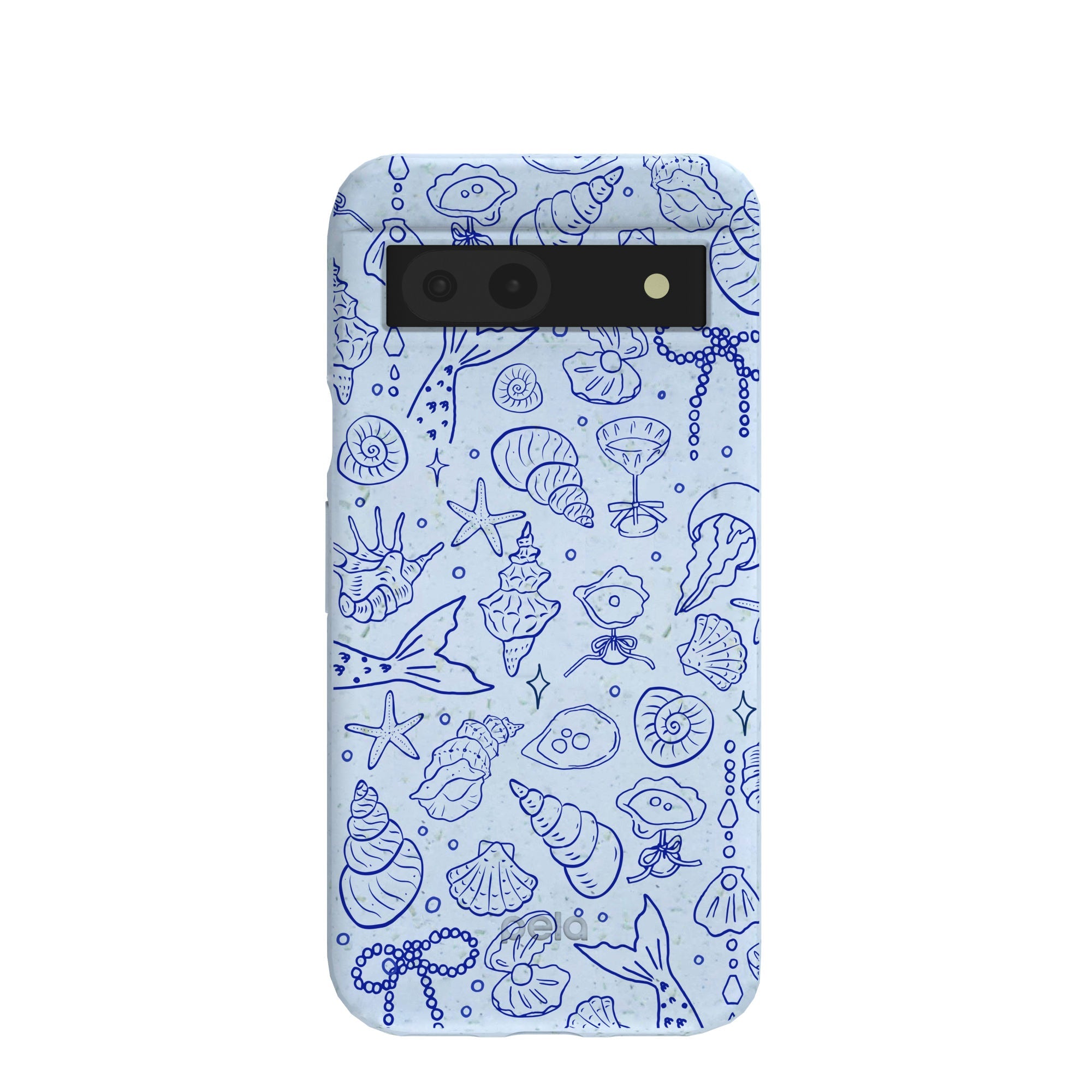 Powder Blue Ocean Charms Google Pixel 8a Case Refurbished - Pela Case refurbished available on Cerqular