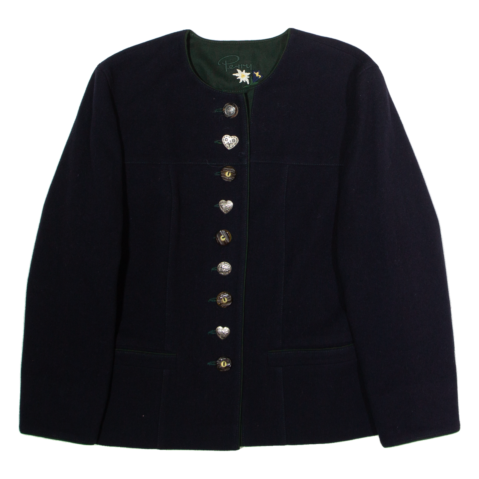 PERRY Womens Blazer Jacket Blue Wool UK 10 Refurbished - N/A refurbished available on Cerqular