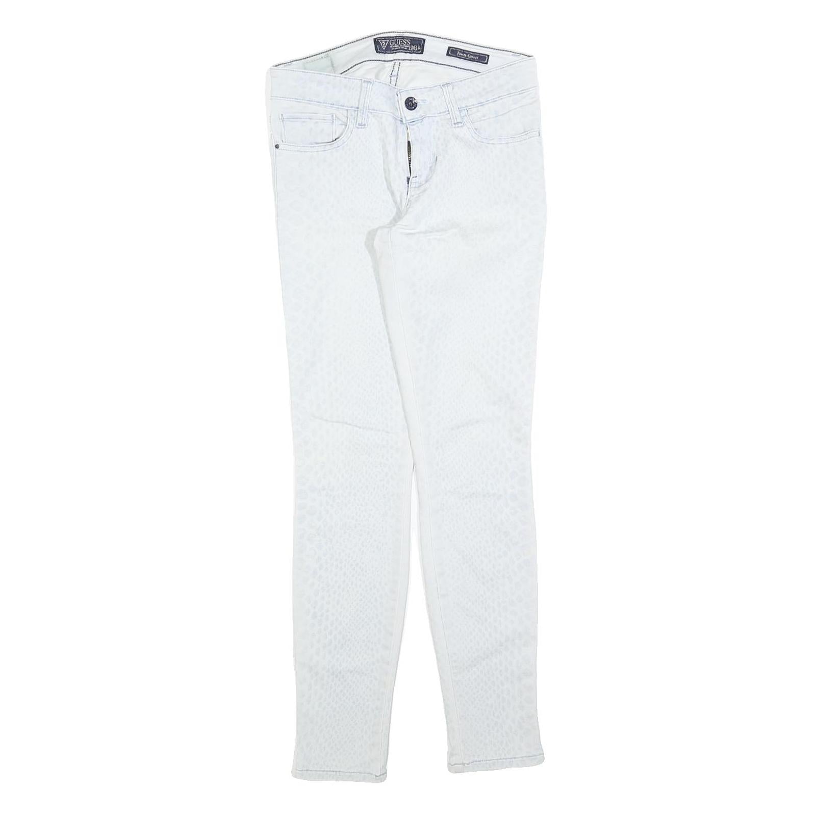 GUESS Womens Jeans White Slim Skinny Denim Light W27 L28 Zip Pockets Casual Refurbished - N/A refurbished available on Cerqular
