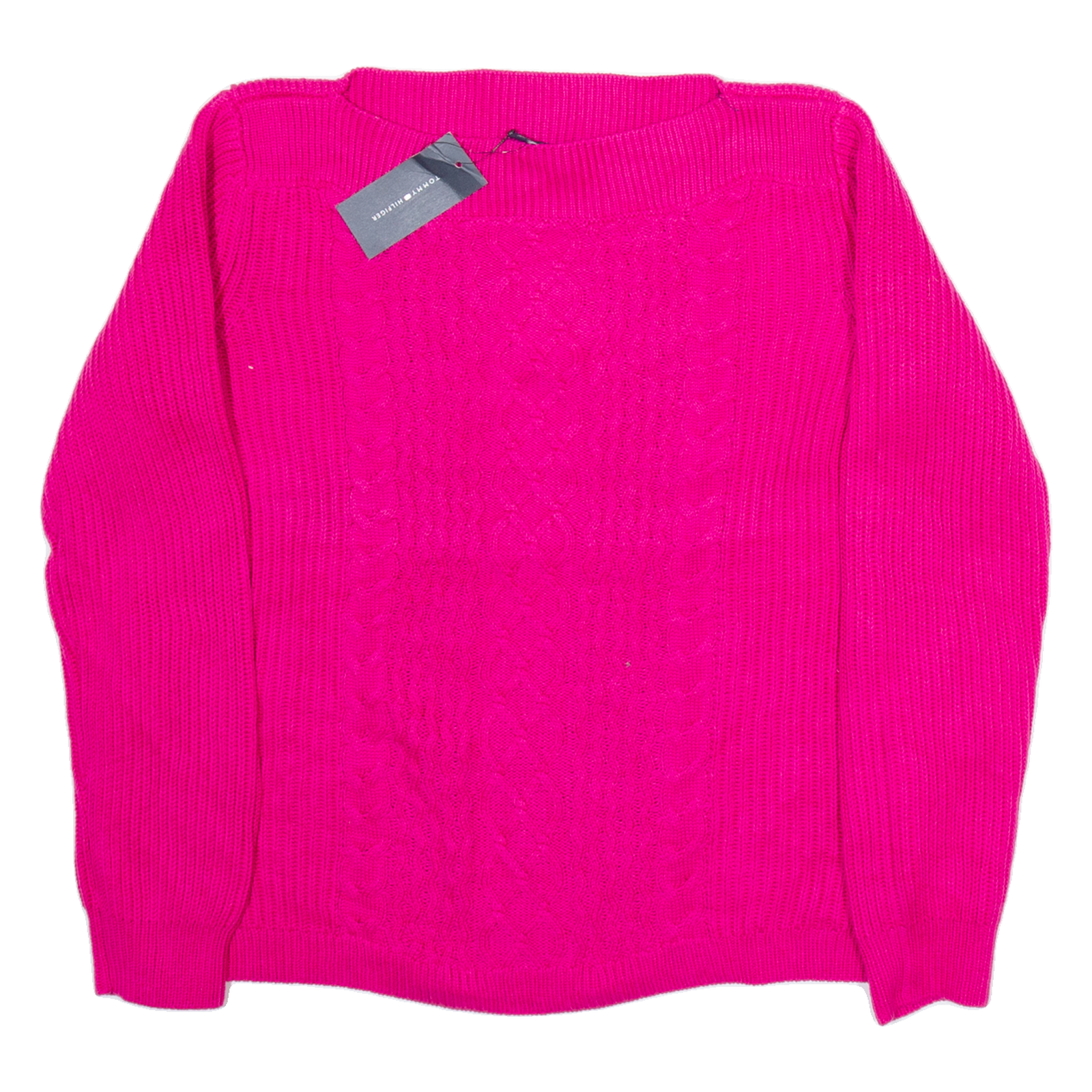 TOMMY HILFIGER Womens Jumper Pink Cable Knit M Refurbished - N/A refurbished available on Cerqular
