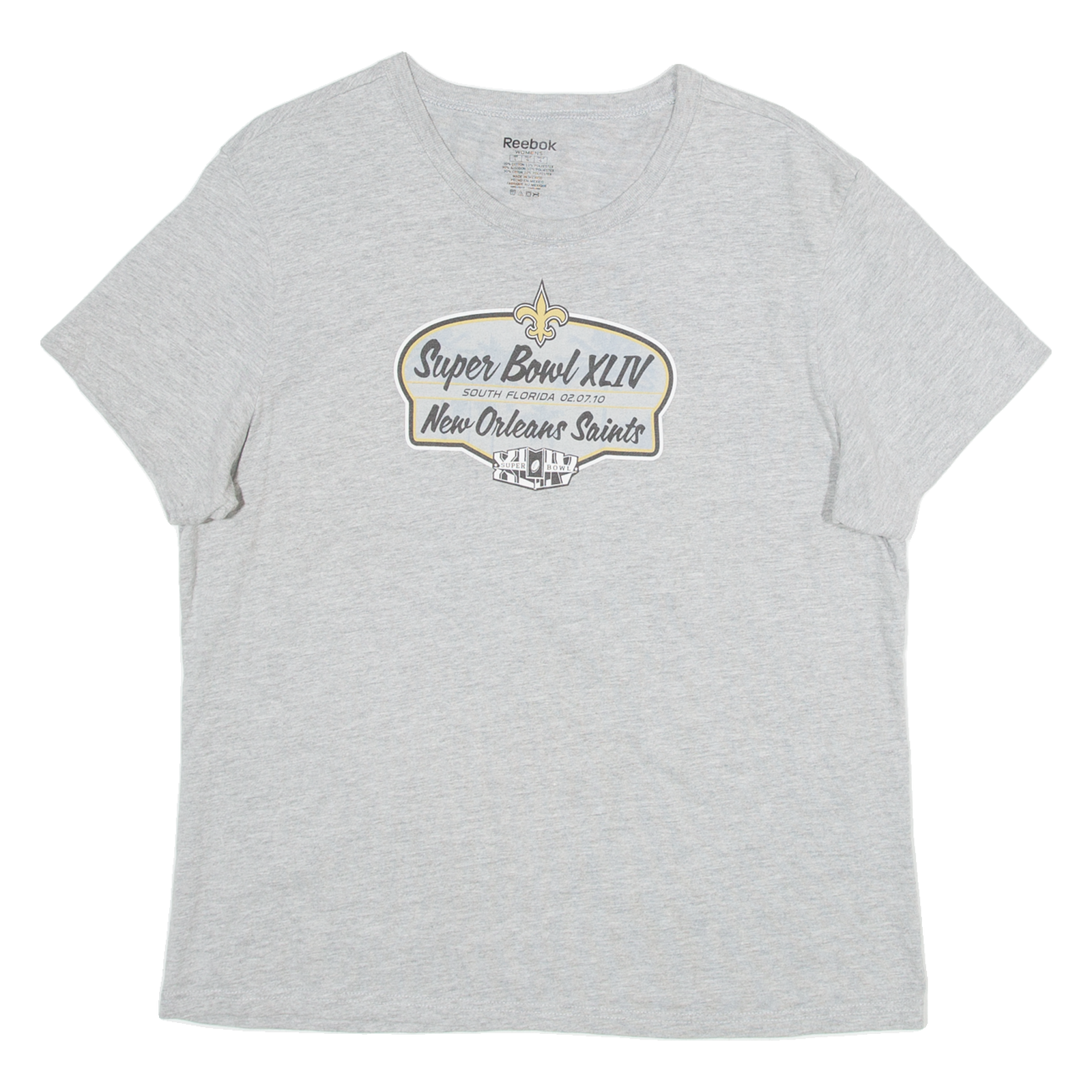 REEBOK South Florida Womens T-Shirt Grey USA L Refurbished - N/A refurbished available on Cerqular