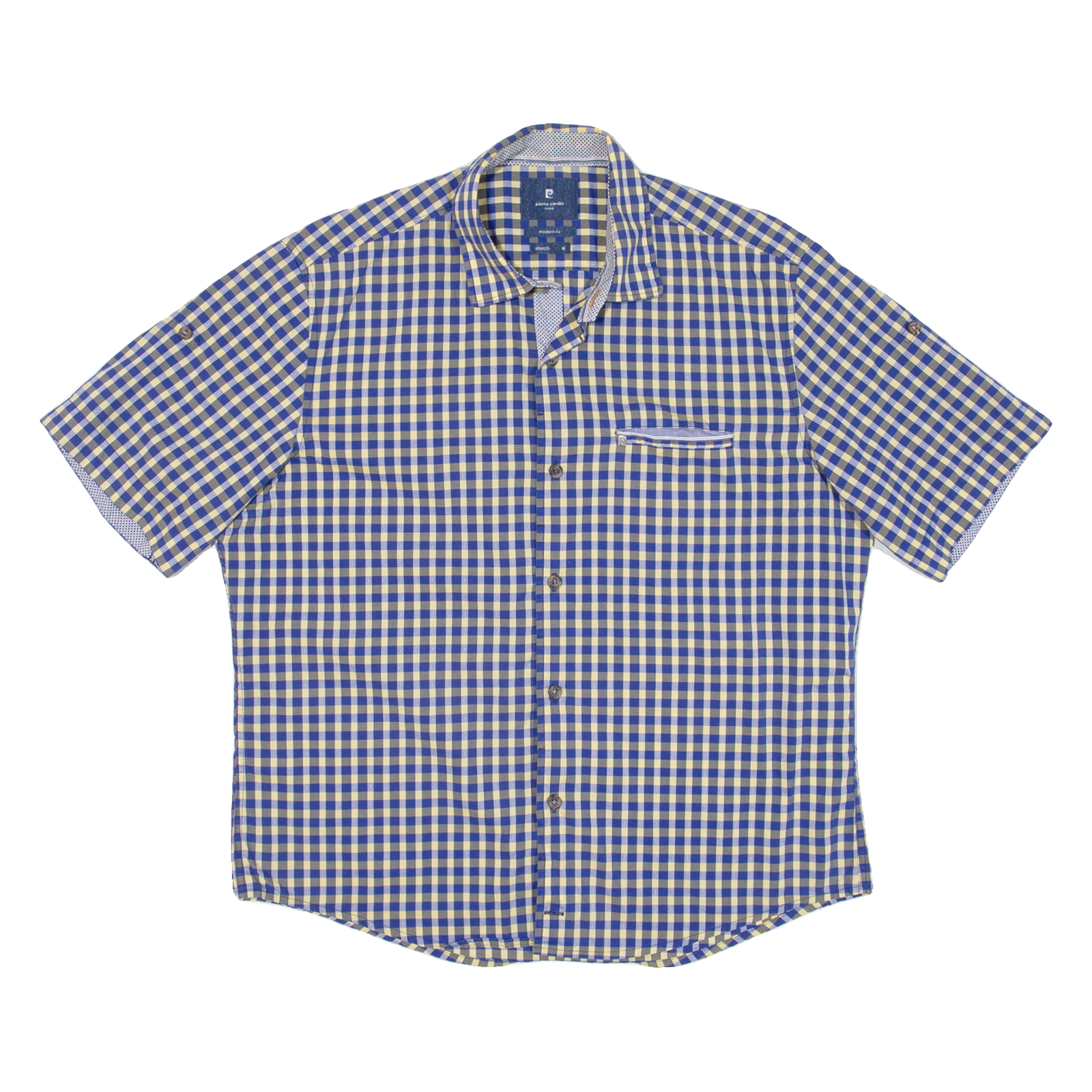 PIERRE CARDIN Mens Shirt Blue Check M Refurbished - N/A refurbished available on Cerqular