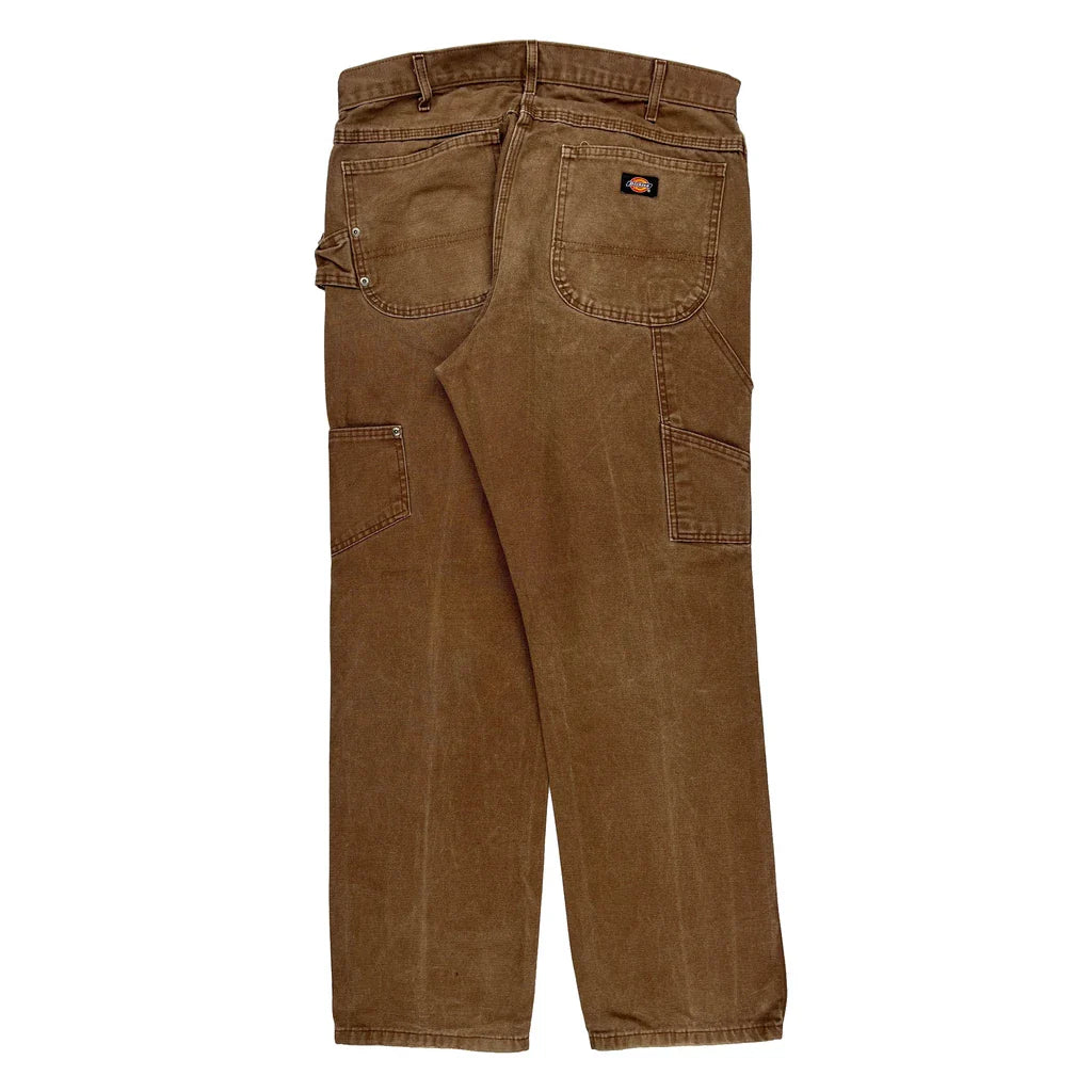 Dickies Carpenter Trousers - 35W 31L Brown Cotton Refurbished - Thrifted (note: this is a term often used to describe second- refurbished available on Cerqular