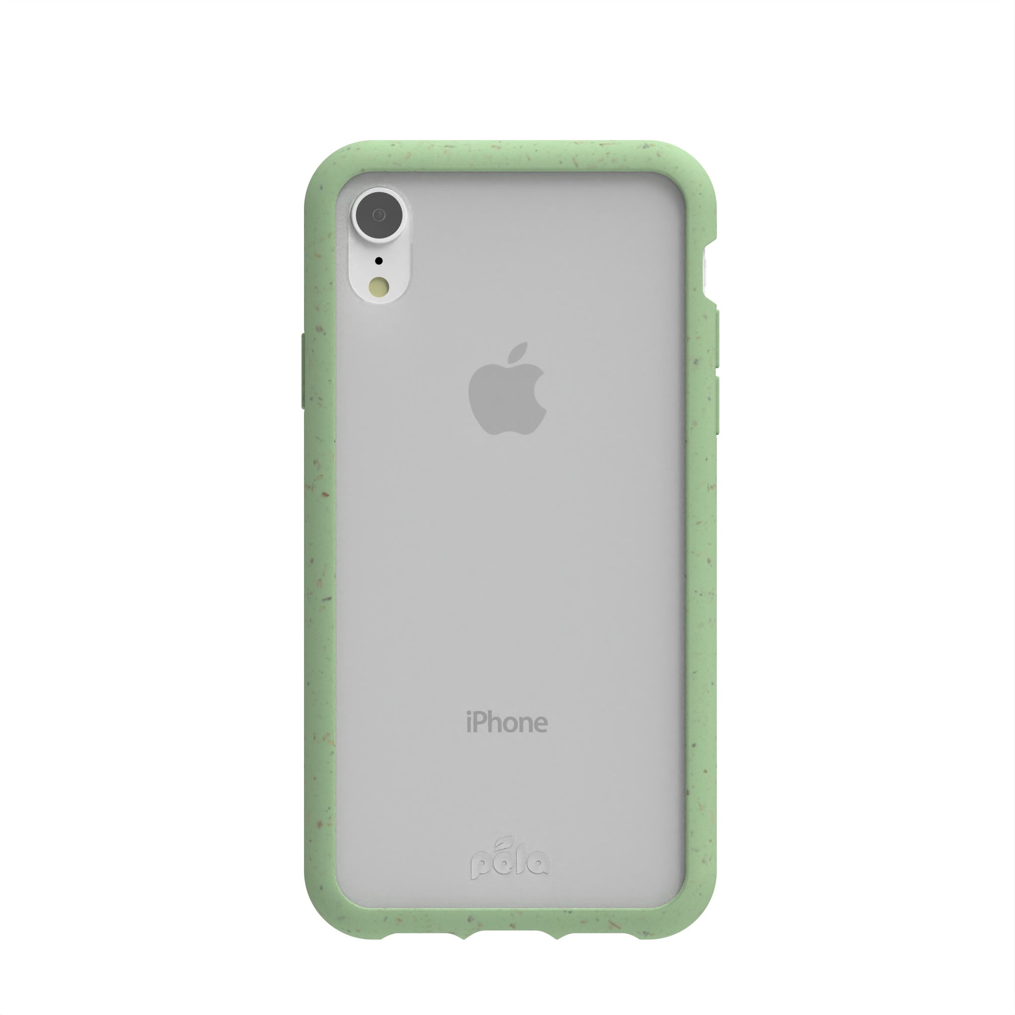 Clear iPhone XR Case with Sage Green Ridge Refurbished - Pela Case refurbished available on Cerqular