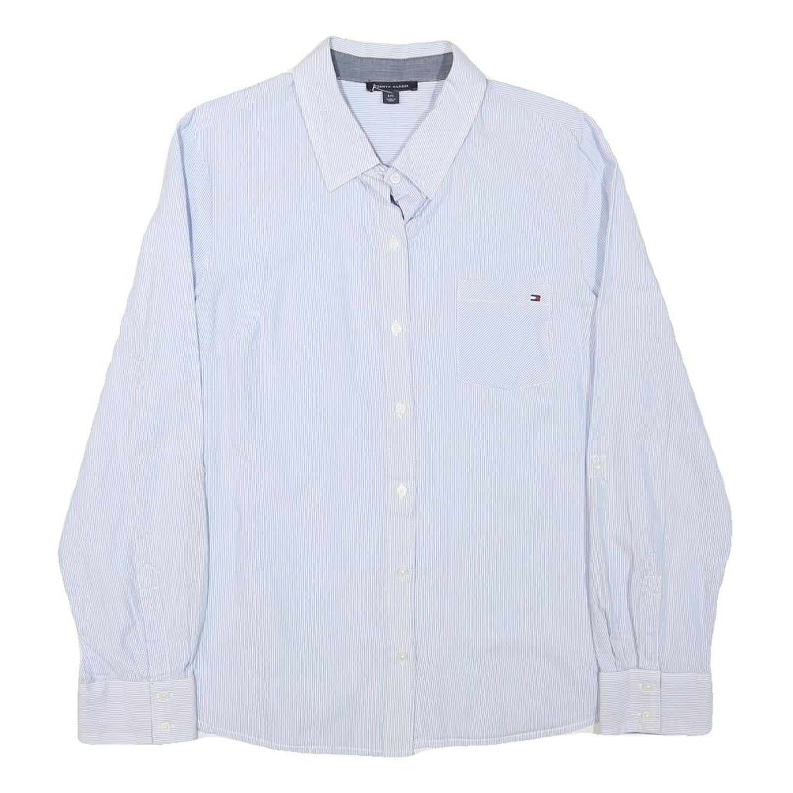 Buy TOMMY HILFIGER Womens Blue Pinstripe Shirt L Classic Button Down Cotton Blend Refurbished - $35.09 TOMMY HILFIGER Womens Blue Pinstripe Shirt L Classic Button Down Cotton Blend Refurbished - N/A refurbished available on Cerqular