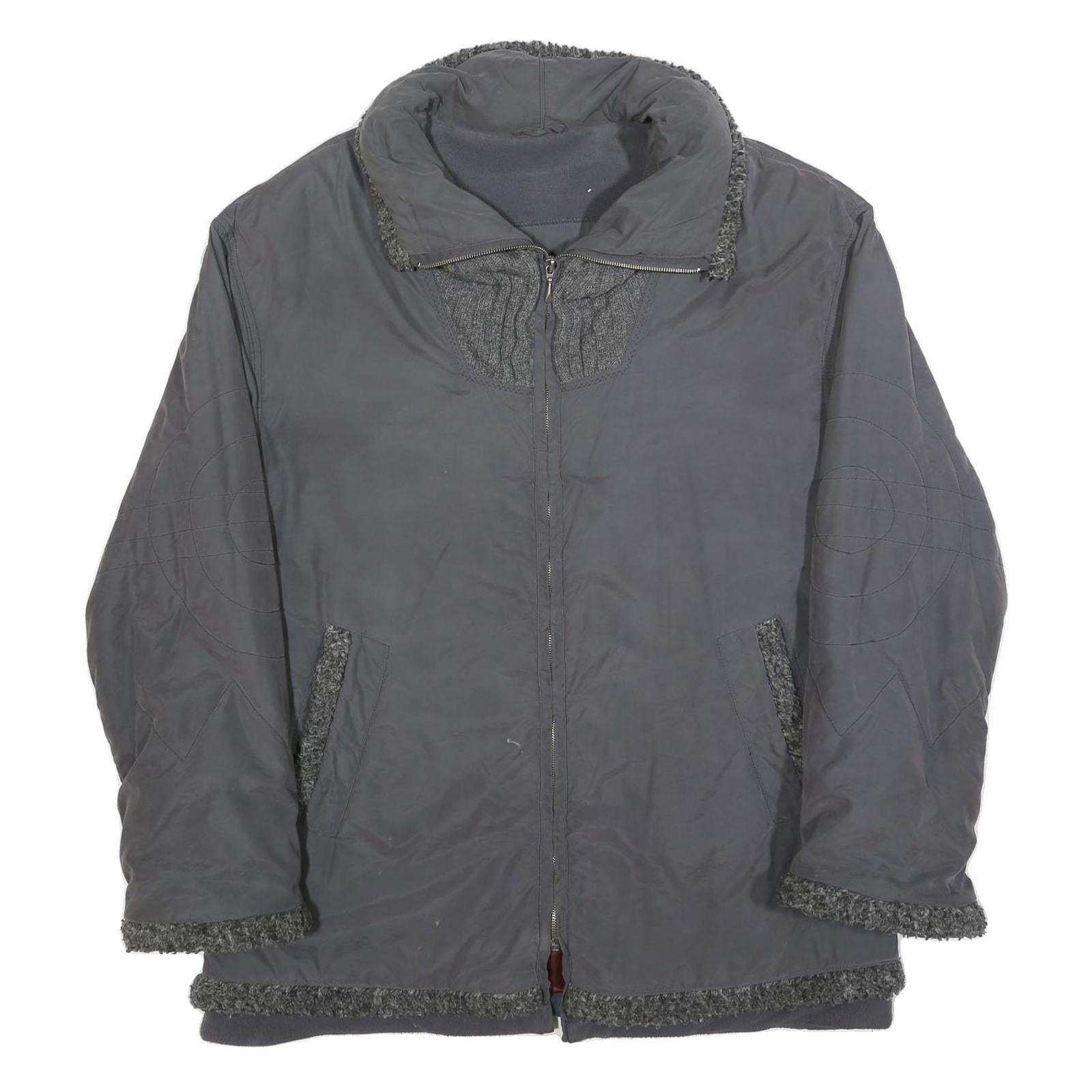 BETTY BARCLAY Womens Grey Jacket L Polyester Blend Zip Plain Relaxed Fit Winter Refurbished - N/A refurbished available on Cerqular