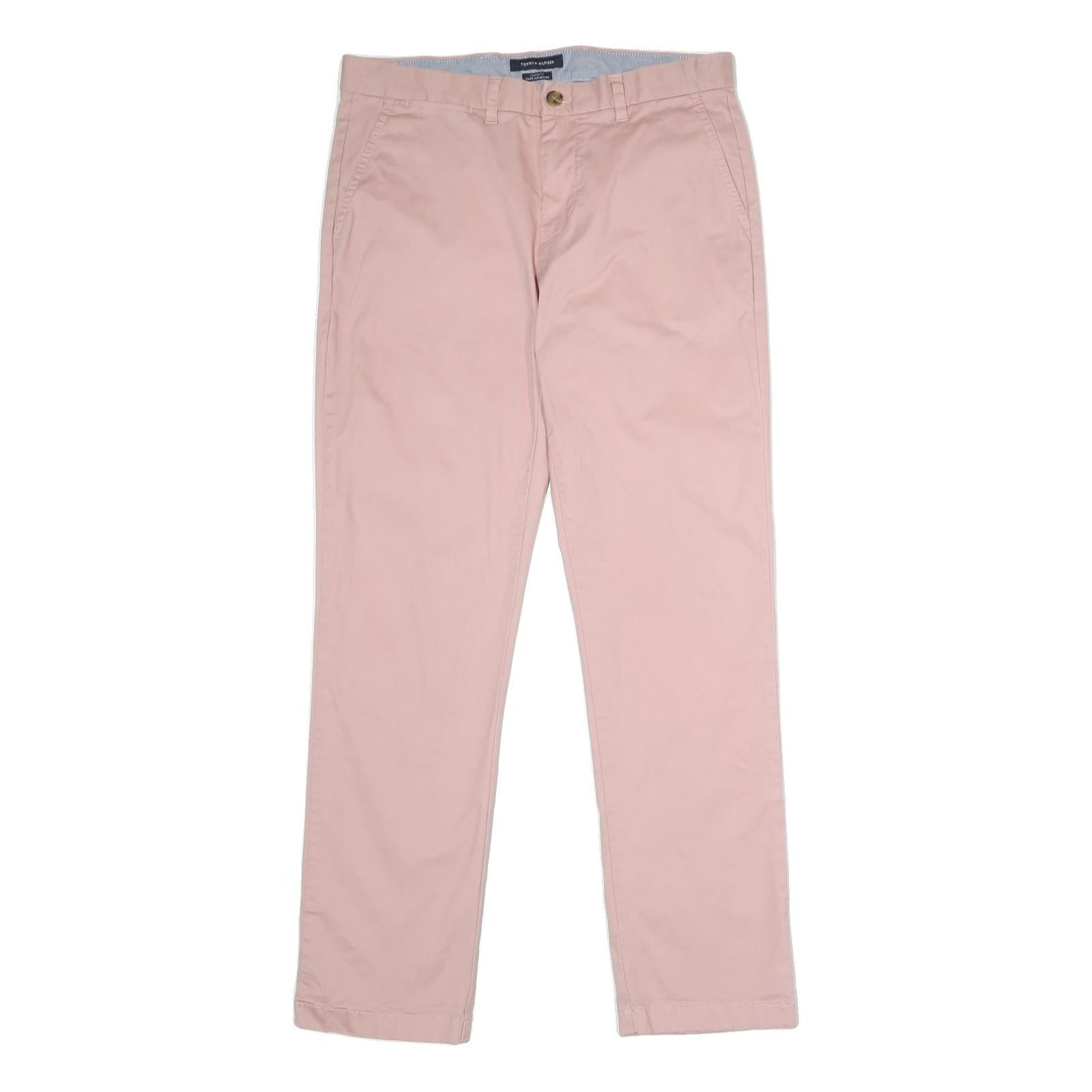 TOMMY HILFIGER Mens Cotton Blend Pink Regular Fit Straight Trousers W33 L32 Refurbished - N/A refurbished available on Cerqular