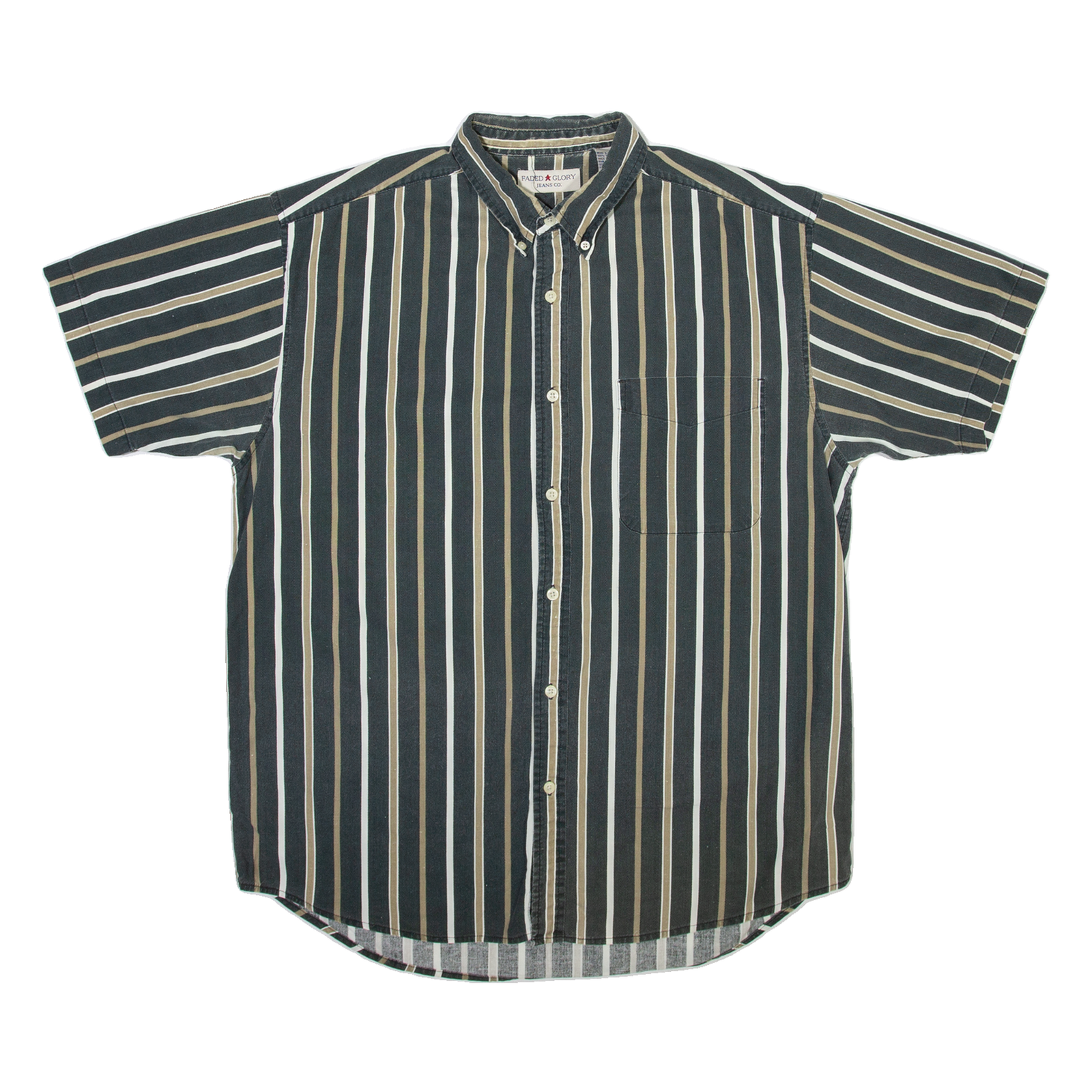 FADED GLORY Mens Shirt Grey Striped L Refurbished - N/A refurbished available on Cerqular