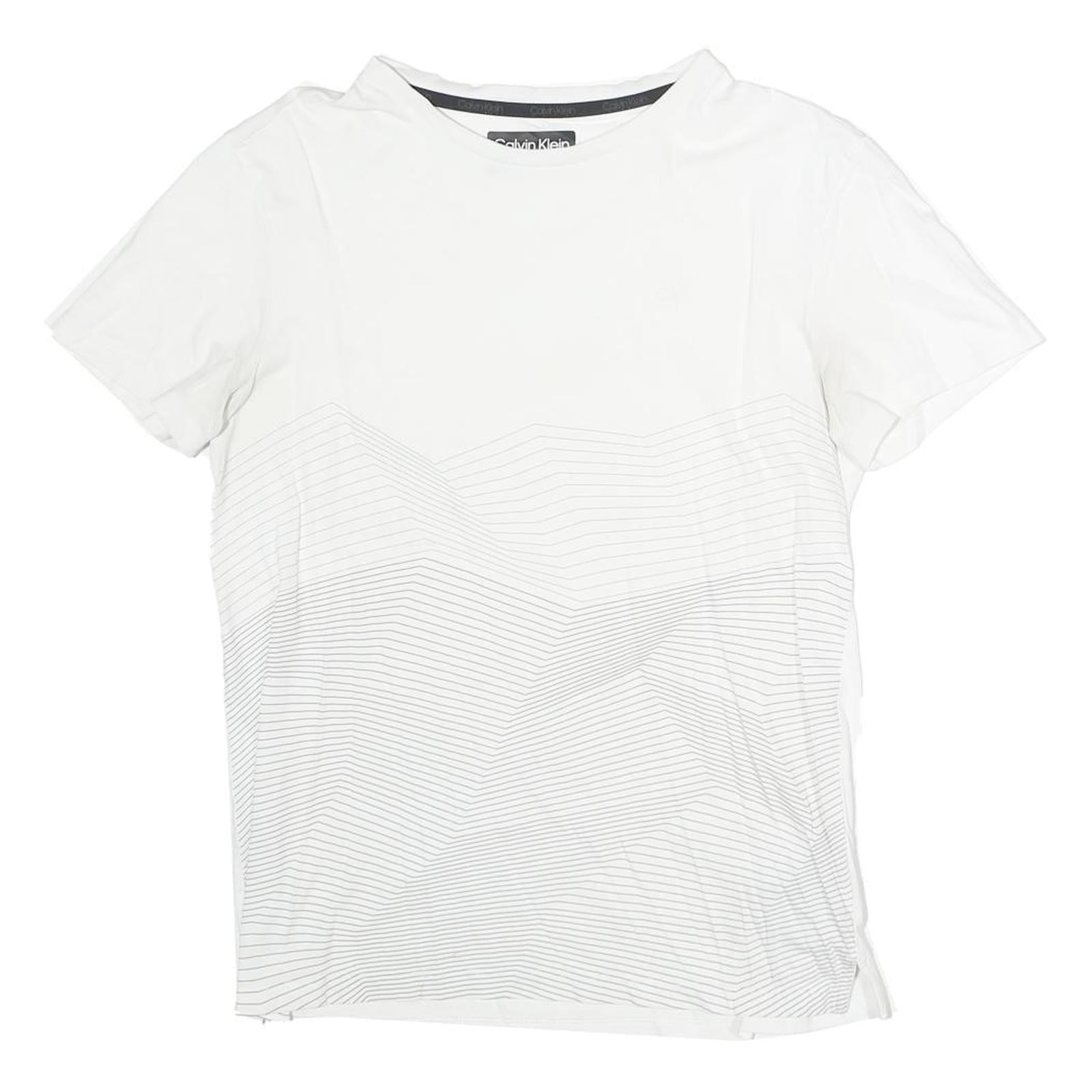 CALVIN KLEIN Mens White Short Sleeve T-Shirt S Crew Neck Cotton Minimalist Refurbished - N/A refurbished available on Cerqular