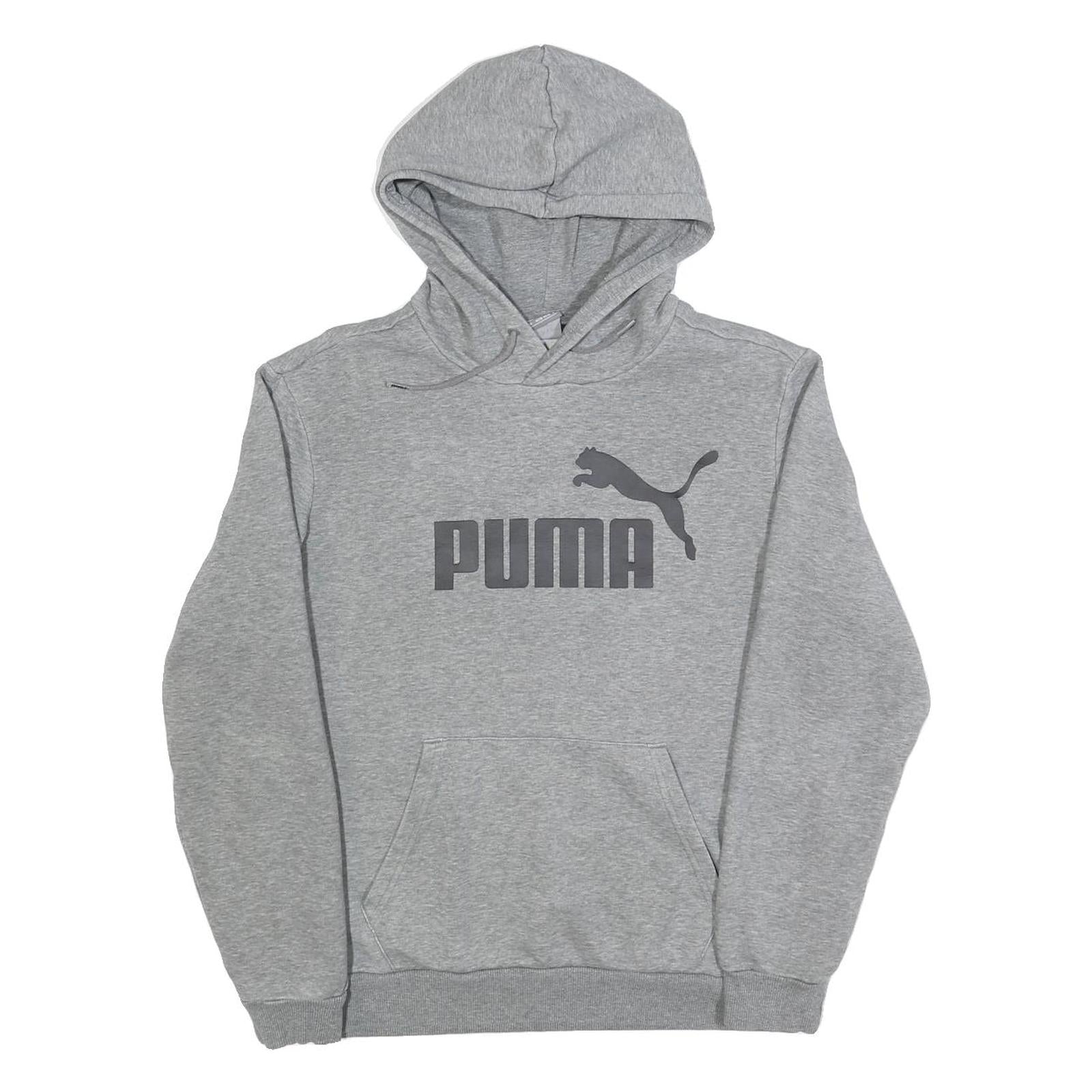 PUMA Mens Grey Hoodie S Cotton Blend Pullover Sweatshirt Sports Casual Refurbished - N/A refurbished available on Cerqular