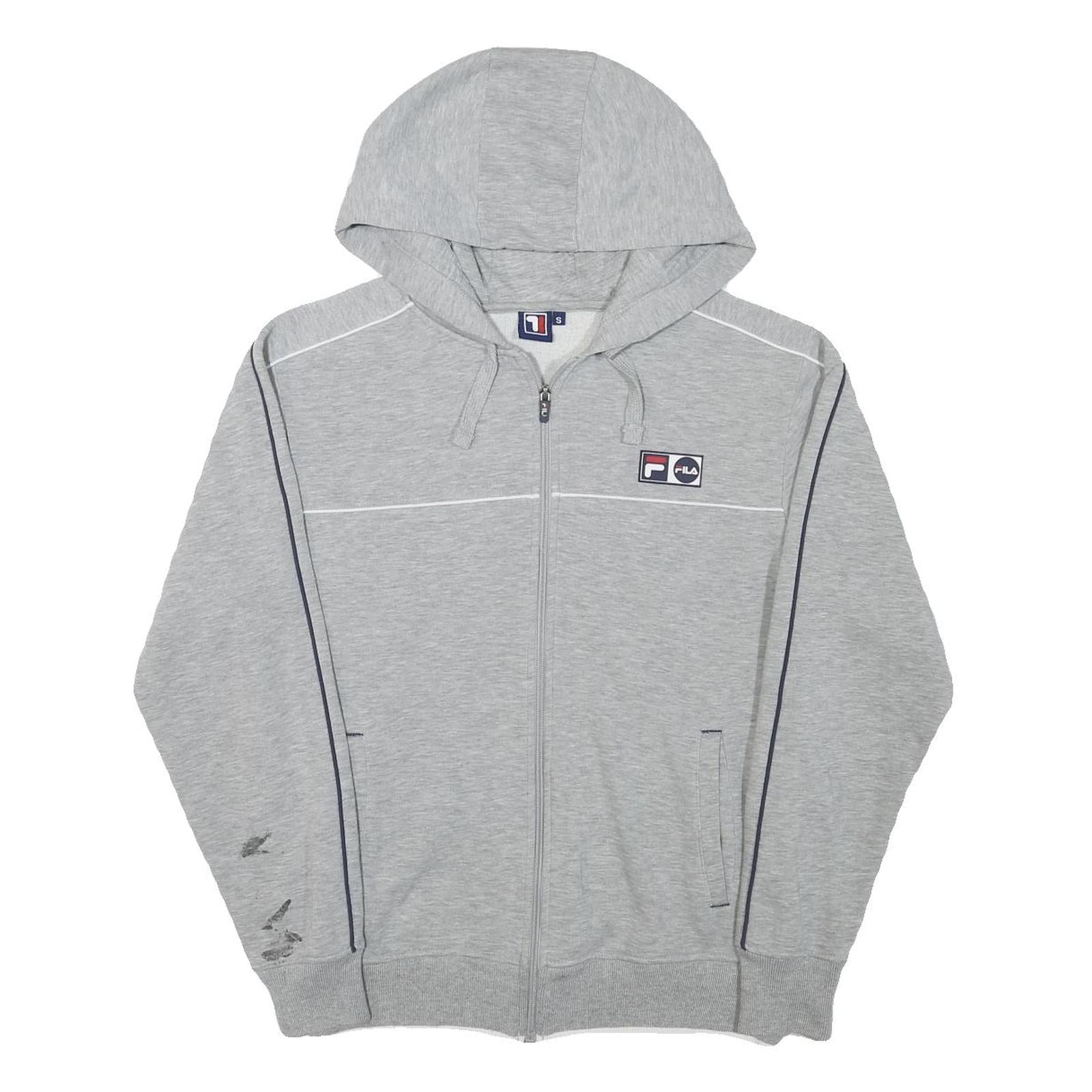 FILA Mens Grey Zip Up Hoodie S Cotton Blend Casual Sportswear Sweatshirt Refurbished - N/A refurbished available on Cerqular