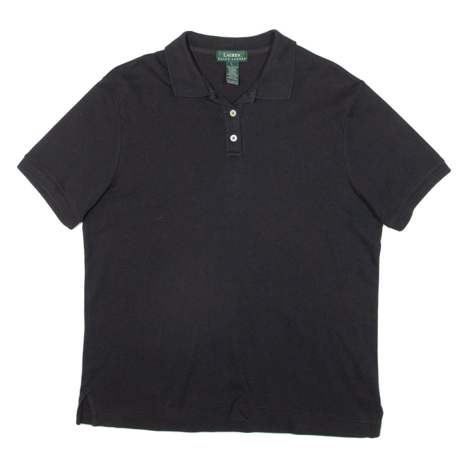 LAUREN RALPH LAUREN Womens Polo Shirt Black L Refurbished - N/A refurbished available on Cerqular