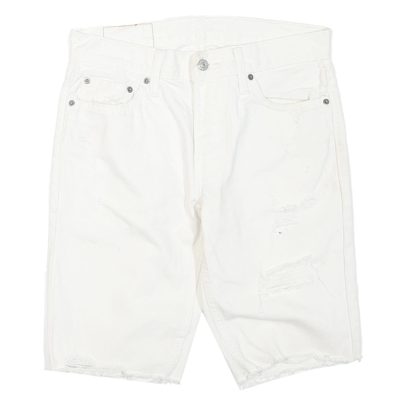 LEVI'S Womens White Denim Cut-Off Shorts M W30 Distressed Refurbished - N/A refurbished available on Cerqular