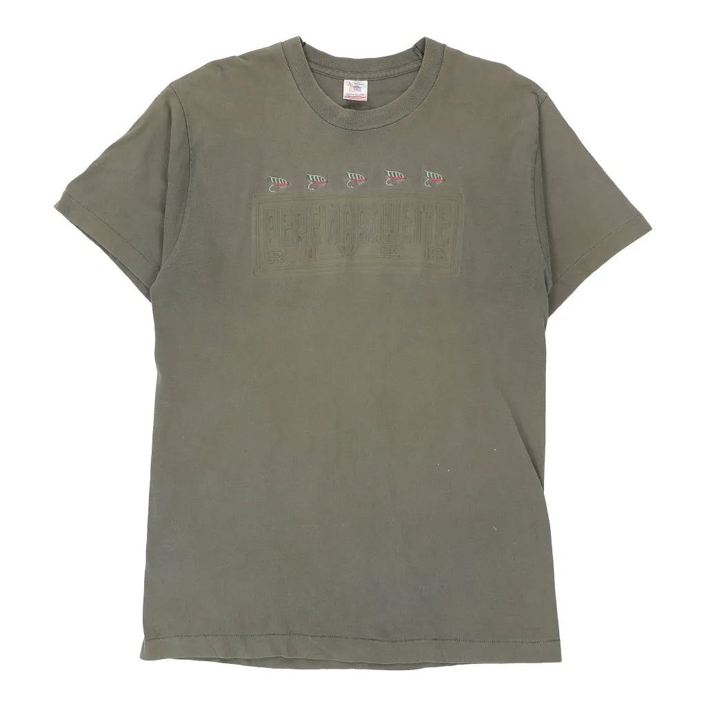Buy Vintage Fruit Of The Loom T-Shirt - Large Green Cotton | Size: large Refurbished - $18.00 Vintage Fruit Of The Loom T-Shirt - Large Green Cotton | Size: large Refurbished - Thrifted (note: this is a term often used to describe second- refurbished available on Cerqular