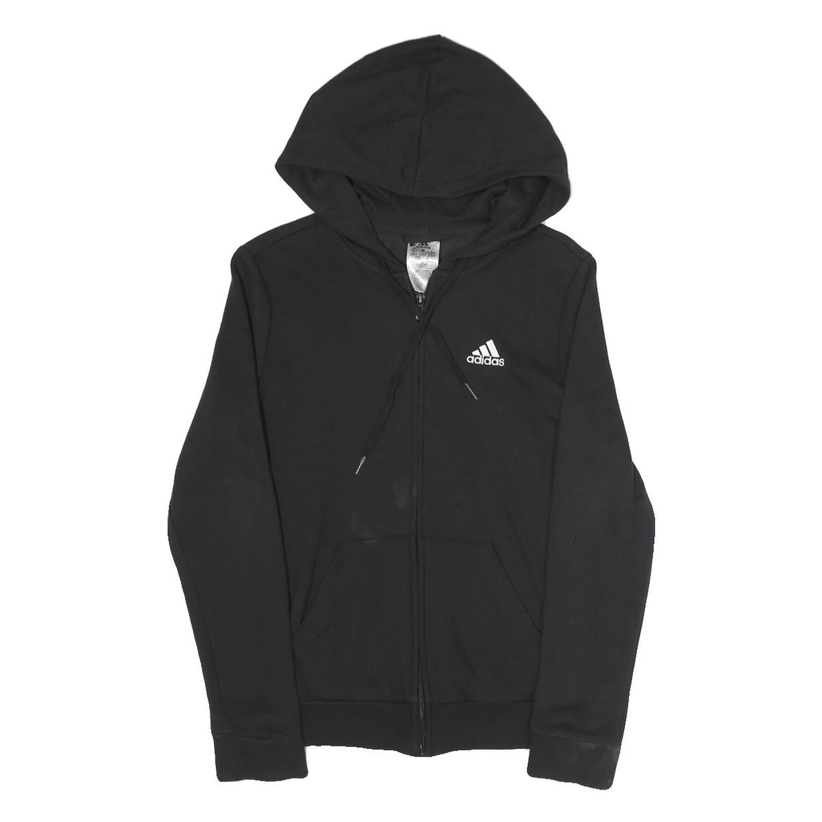 ADIDAS Womens Black ¼ Zip Hoodie XS Logo Sleeve Casual Cotton Blend Sweatshirt Refurbished - N/A refurbished available on Cerqular