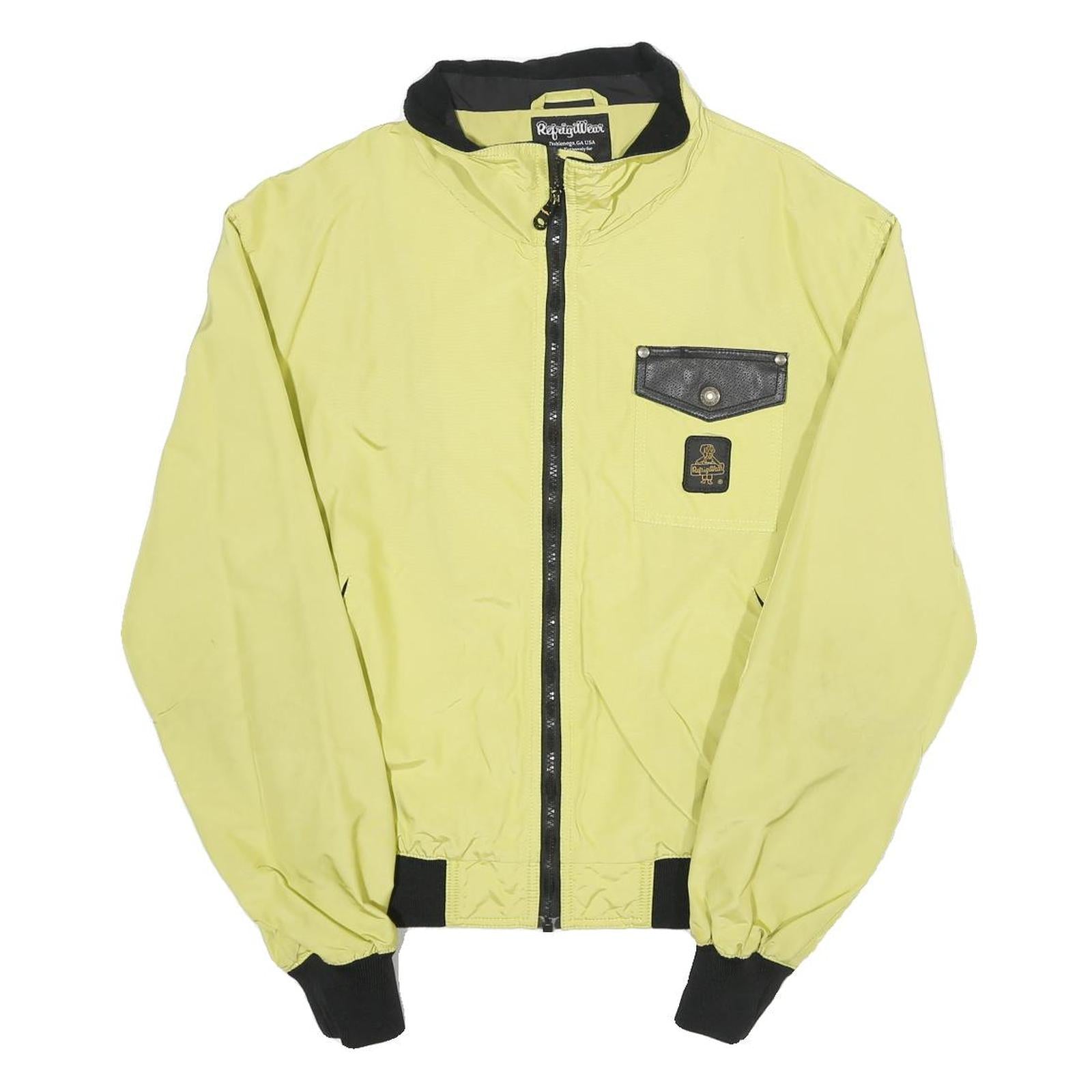 REFRIGIWEAR Mens Yellow & Black Bomber Jacket L Polyamide Plain Zip Casual Refurbished - N/A refurbished available on Cerqular