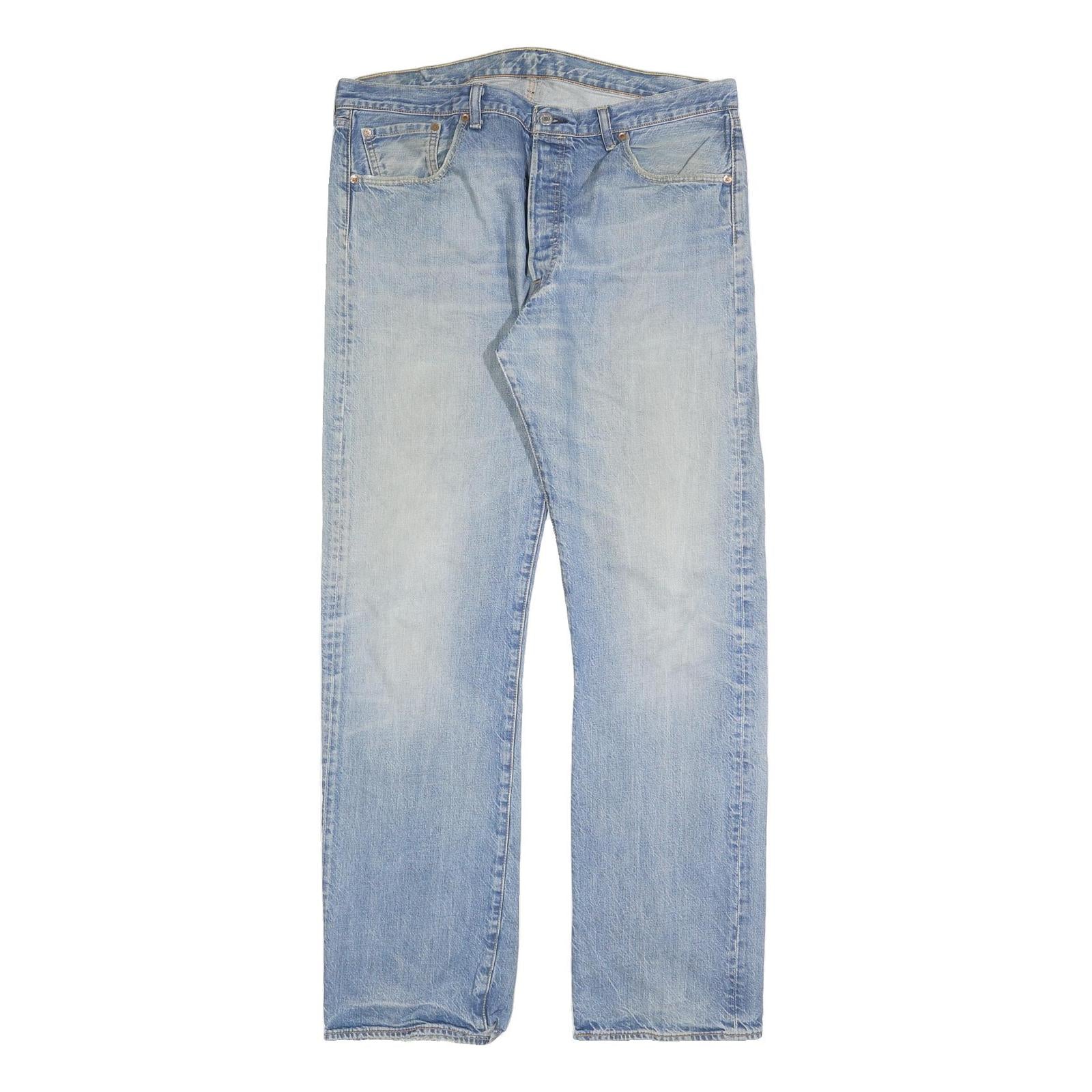 LEVI'S 501 Mens Jeans Blue Regular Straight Denim Light W38 L34 Button Closure Refurbished - N/A refurbished available on Cerqular