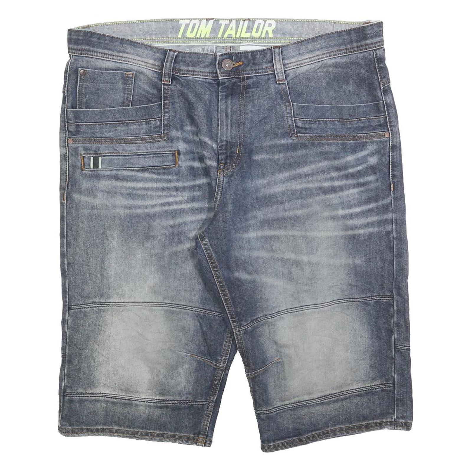 TOM TAILOR Mens Denim Blue Casual Shorts 2XL W42 Cotton Blend Relaxed Fit Refurbished - N/A refurbished available on Cerqular