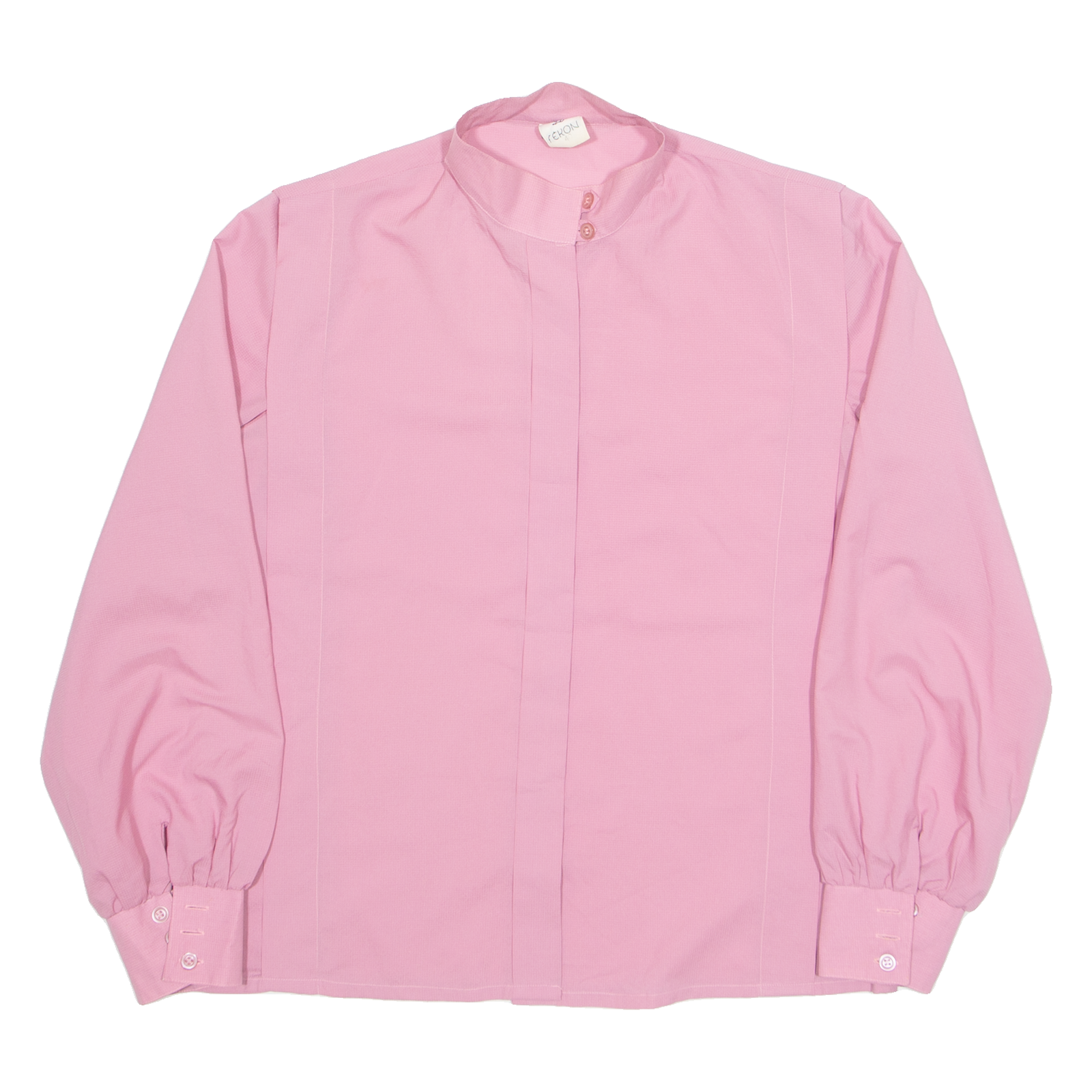FEKON Womens Shirt Pink Button Neck Long Sleeve 90s M Refurbished - N/A refurbished available on Cerqular