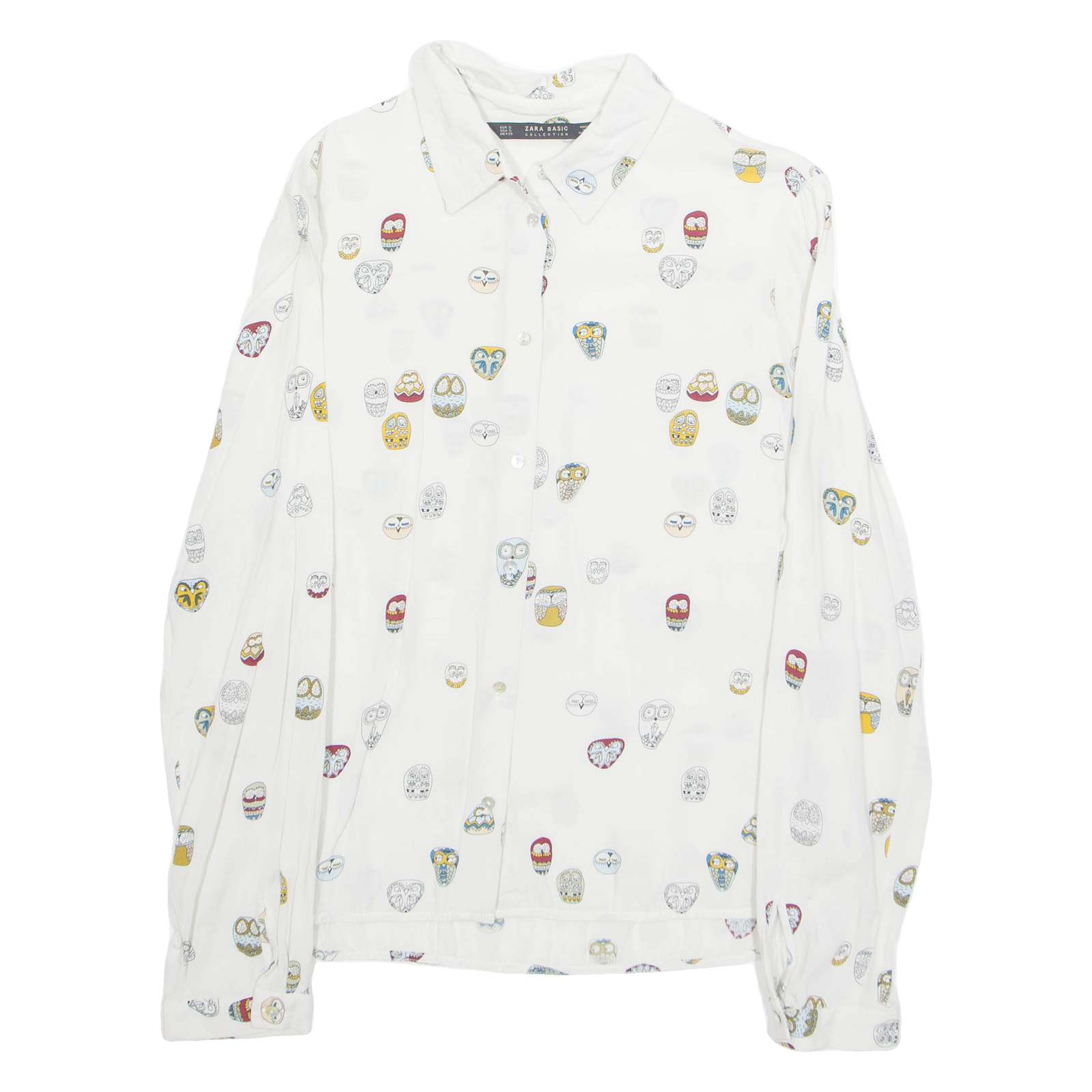 Buy ZARA Womens Printed Shirt White Collared Long Sleeve Crazy Pattern S Refurbished - $16.89 ZARA Womens Printed Shirt White Collared Long Sleeve Crazy Pattern S Refurbished - N/A refurbished available on Cerqular