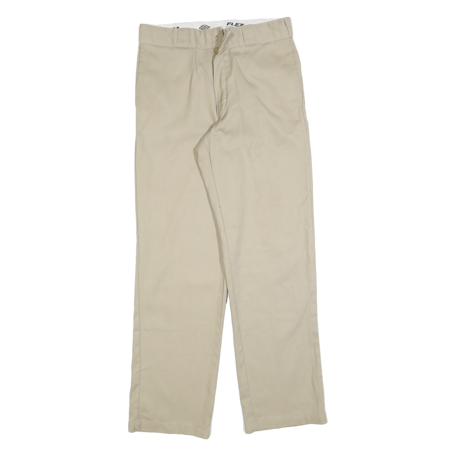 DICKIES Mens Cotton Blend Beige Regular Fit Straight Leg Trousers W32 L32 Refurbished - N/A refurbished available on Cerqular