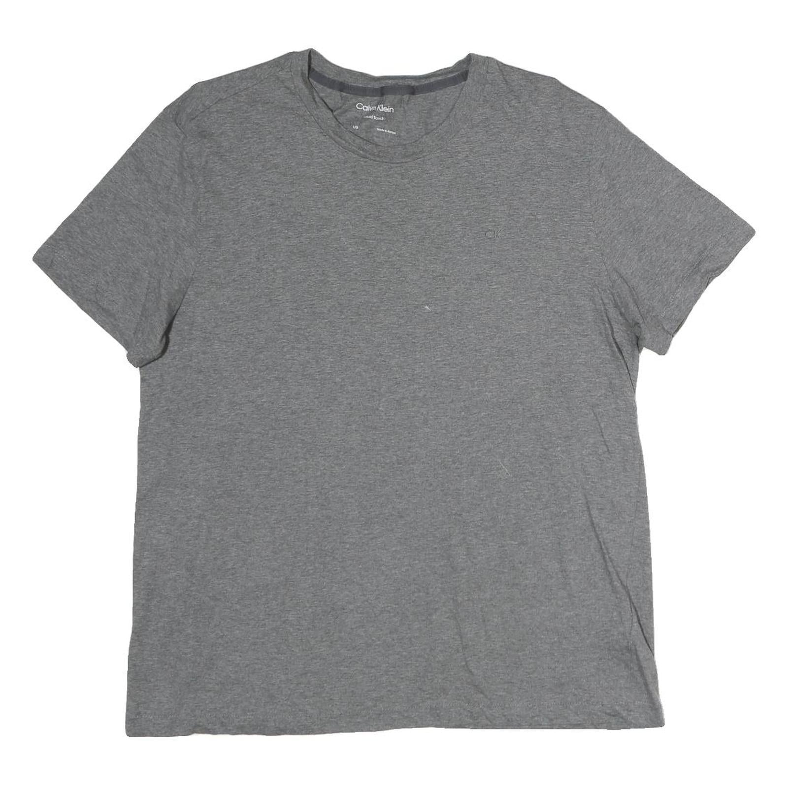 CALVIN KLEIN Mens Grey Modern T-Shirt L Short Sleeve Crew Neck Minimal Logo Refurbished - N/A refurbished available on Cerqular