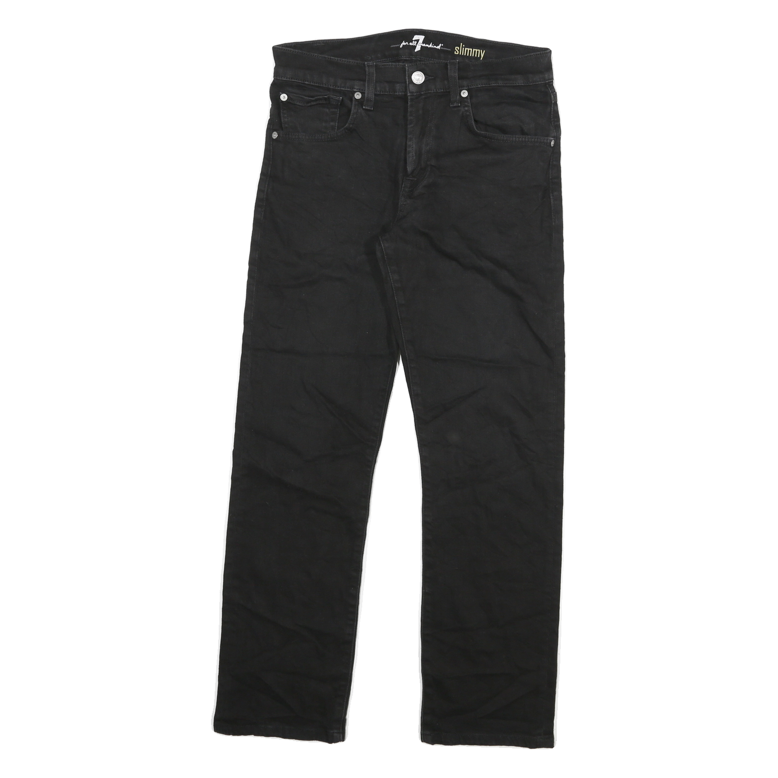7 FOR ALL MANKIND Womens Slim Black Slimmy Denim Good W28 L28 Zip Cotton Blend Refurbished - N/A refurbished available on Cerqular