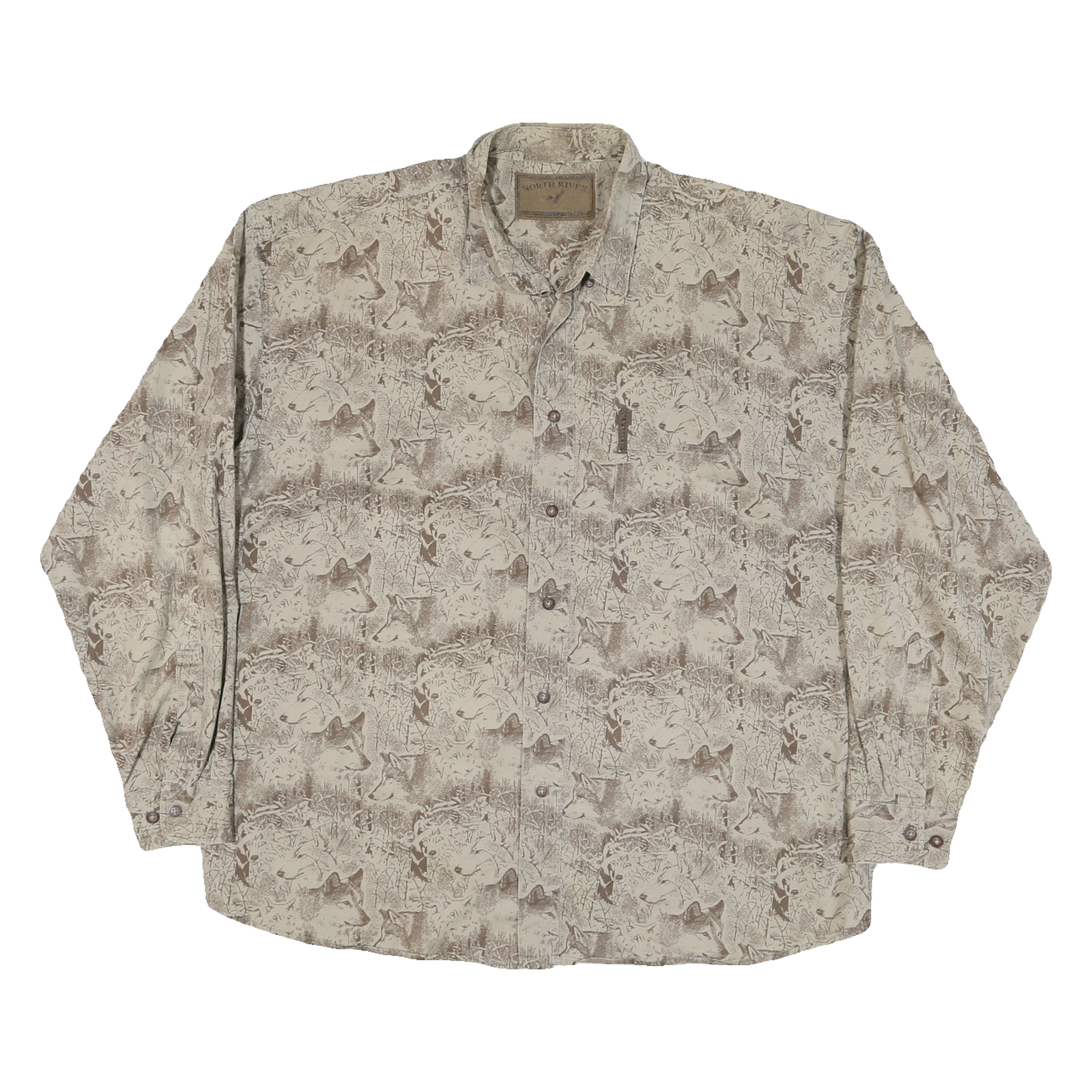 Buy NORTH RIVER Mens Beige Brown Wildlife Print Cotton Blend Shirt L Casual Long Refurbished - $19.49 NORTH RIVER Mens Beige Brown Wildlife Print Cotton Blend Shirt L Casual Long Refurbished - N/A refurbished available on Cerqular