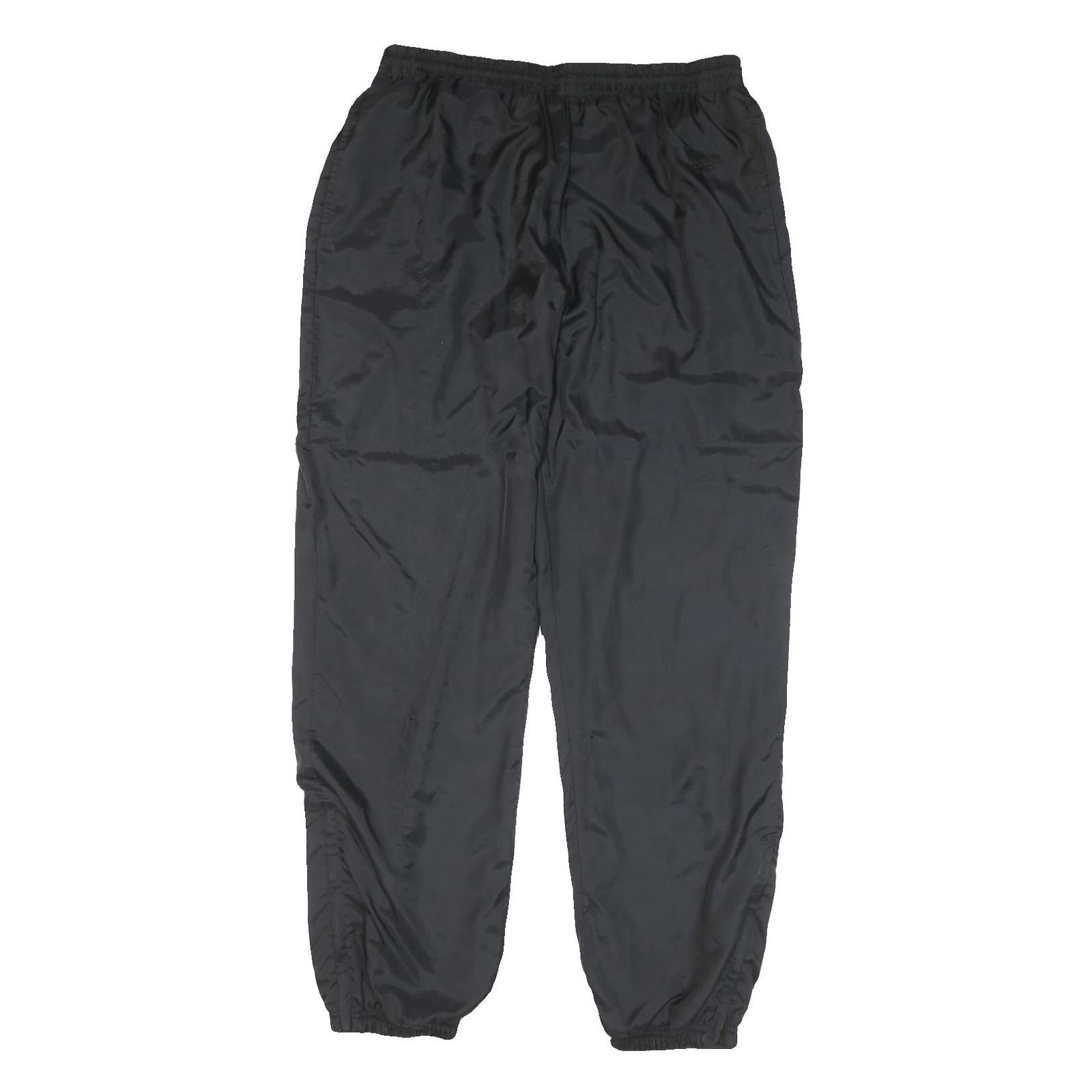 REEBOK Mens Joggers Black L W32 L33 Elastic Waist Polyester Blend Activewear Refurbished - N/A refurbished available on Cerqular