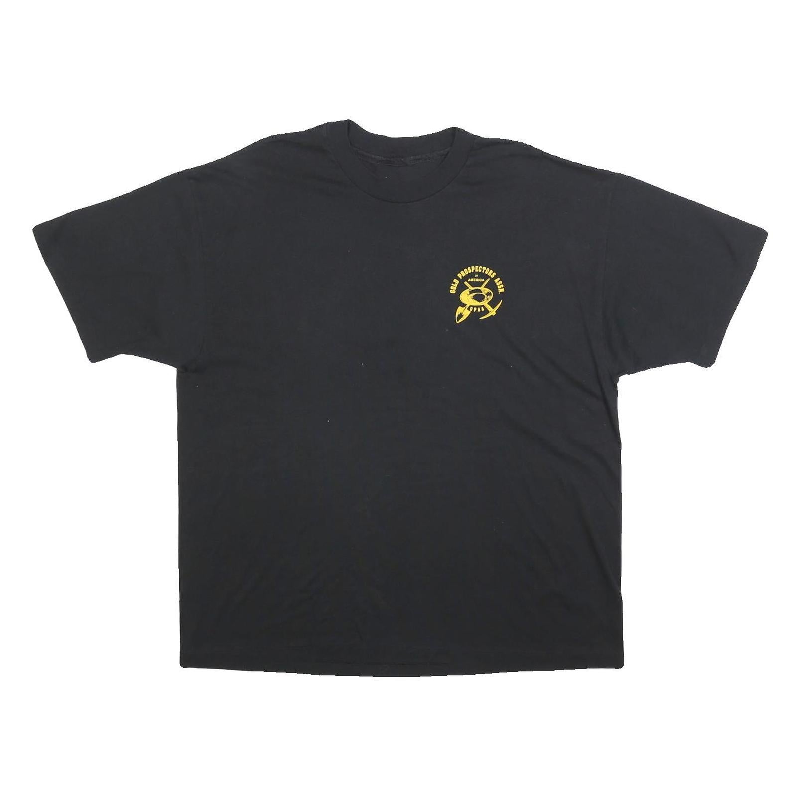 Mens Black Gold Prospectors Assn Graphic T-Shirt L Short Sleeve Crew Neck Cotton Refurbished - N/A refurbished available on Cerqular