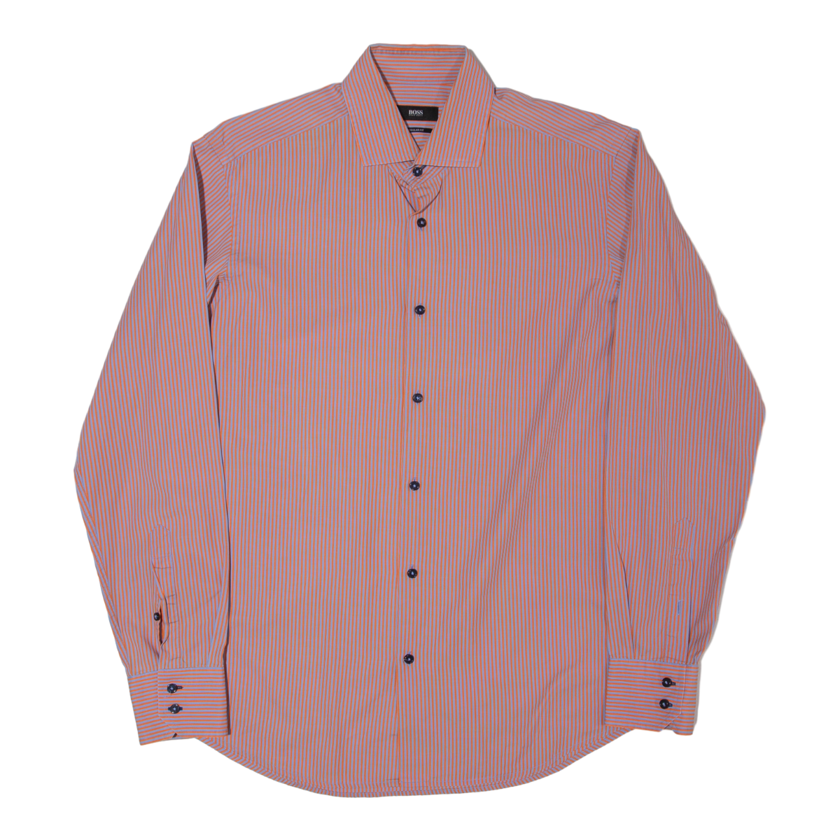 HUGO BOSS Mens Shirt Red Striped Long Sleeve M Refurbished - N/A refurbished available on Cerqular