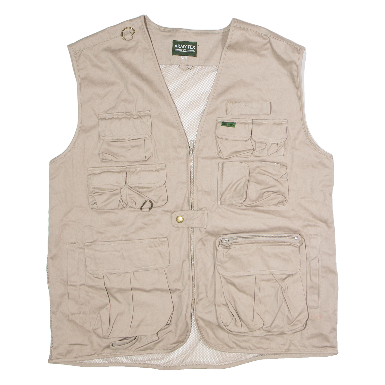 ARMY TEX Utility Mens Gilet Beige Twill 90s L Refurbished - N/A refurbished available on Cerqular