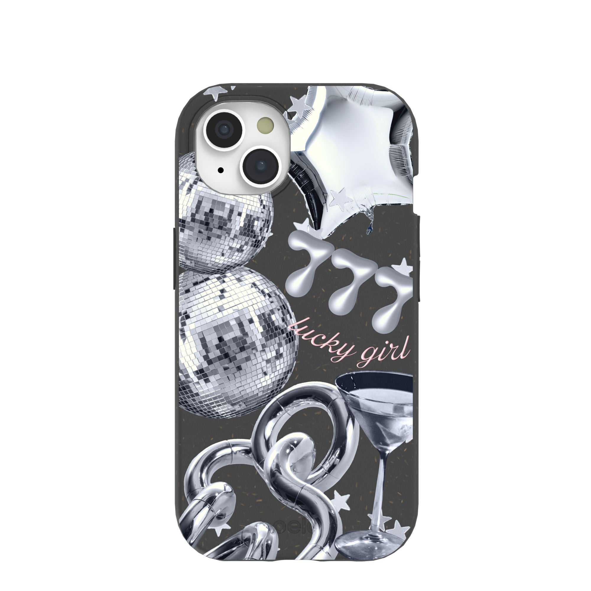 Black Cosmic Luck iPhone 15 Case Refurbished - Pela Case refurbished available on Cerqular