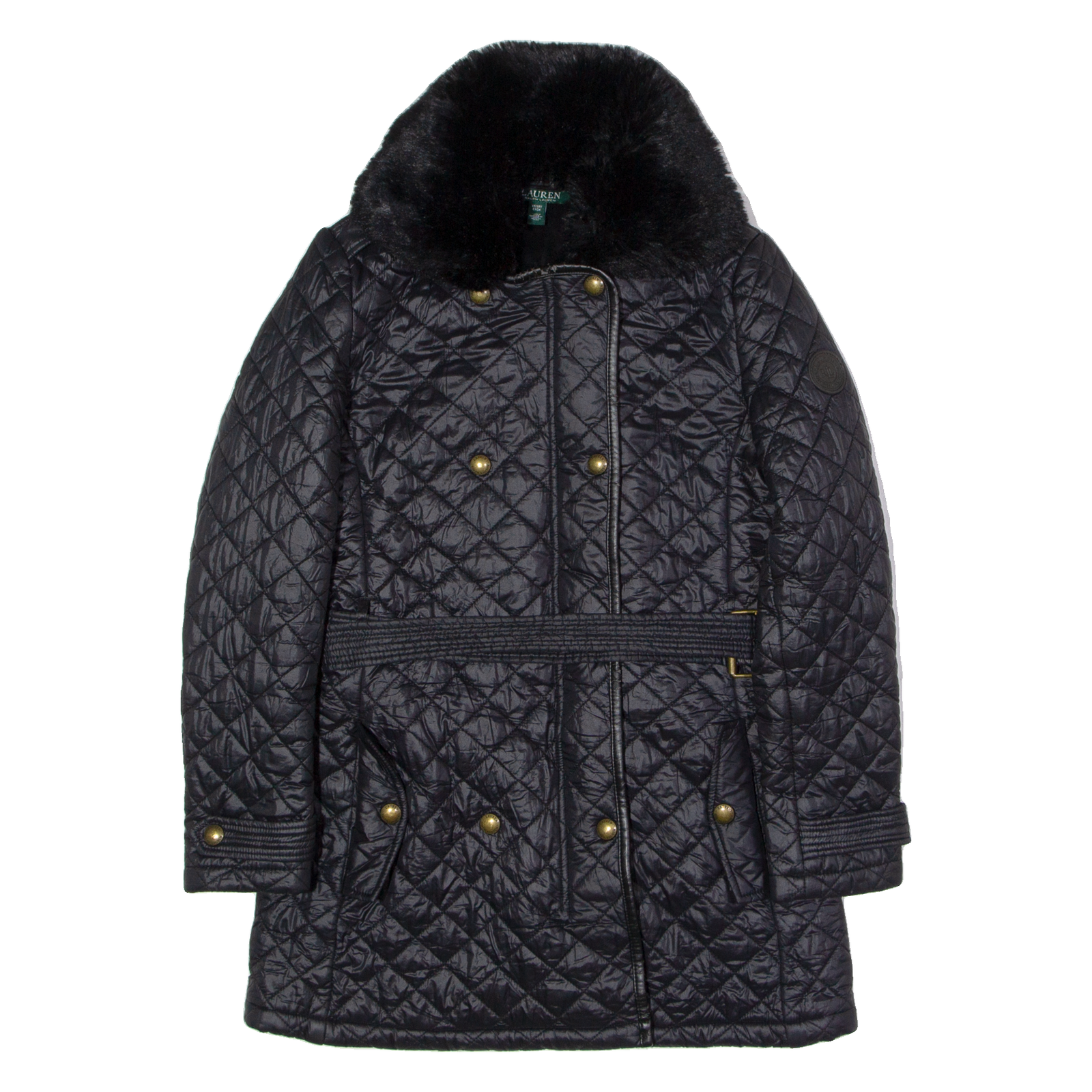LAUREN RALPH LAUREN Womens Quilted Jacket Black Nylon Diamond XS Refurbished - N/A refurbished available on Cerqular