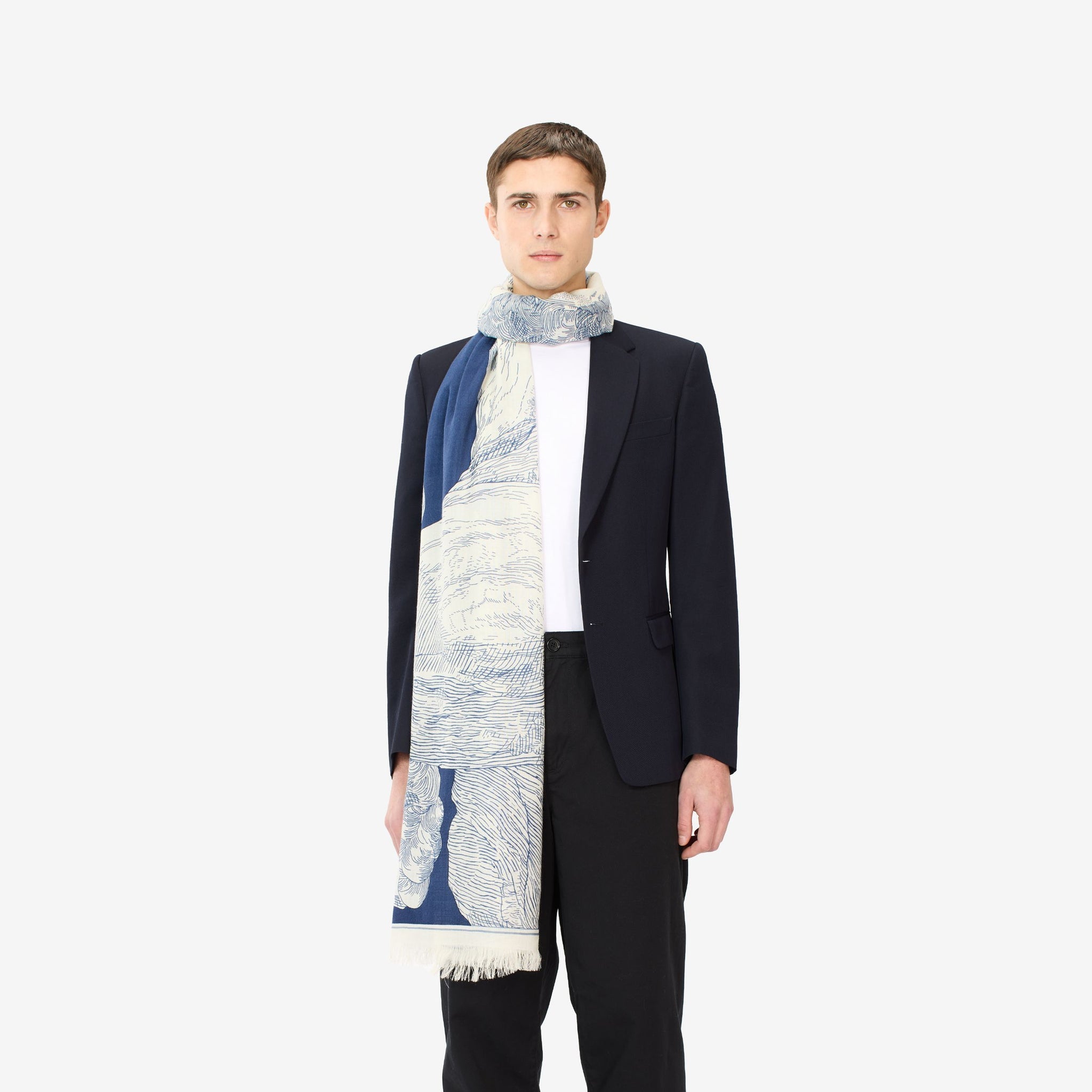 Scarf Et20mon24 Navy | Color: NAVY | Size: U Refurbished - Rue Madame is a known brand, and the standardized name is " refurbished available on Cerqular