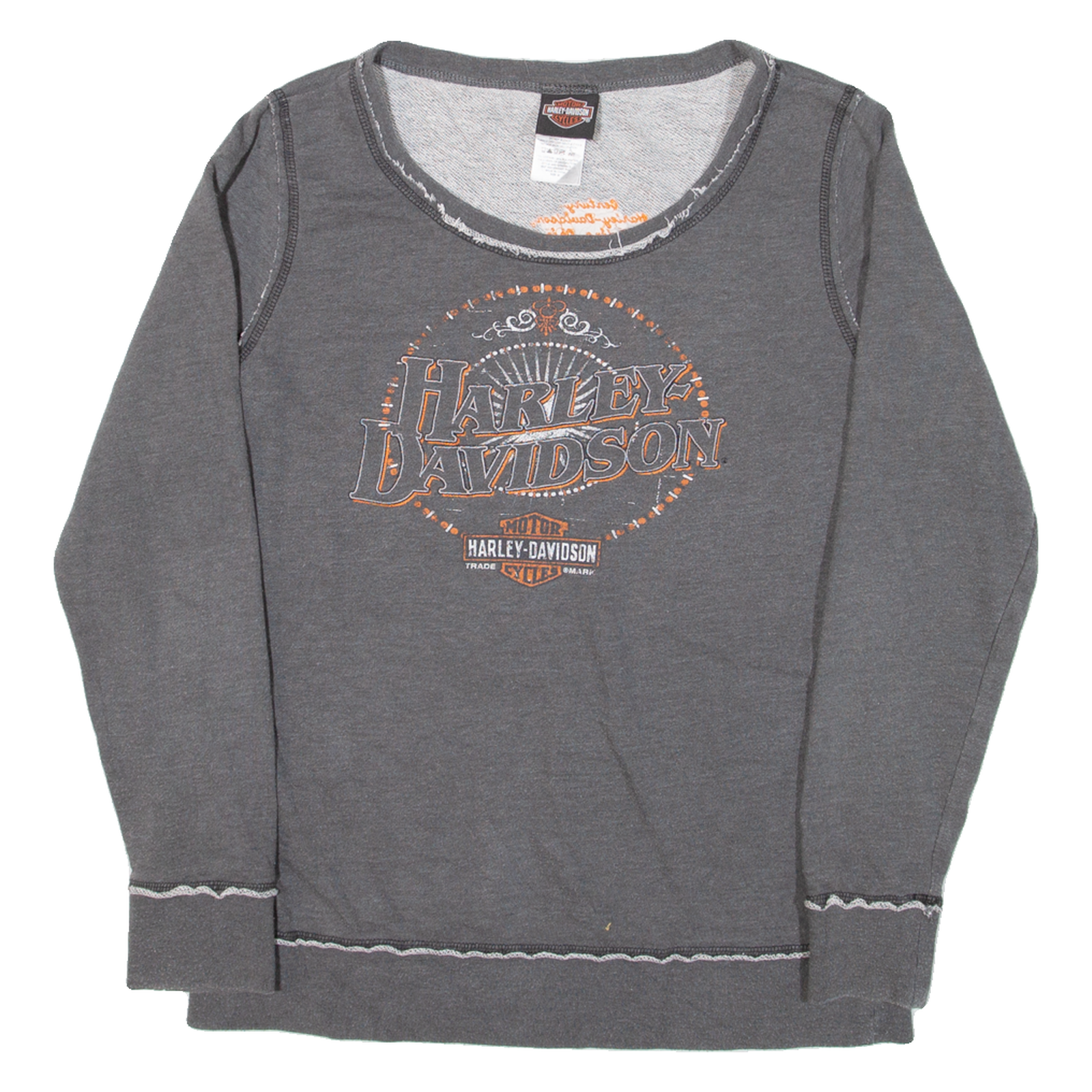HARLEY DAVIDSON Womens Sweatshirt Grey M Refurbished - N/A refurbished available on Cerqular