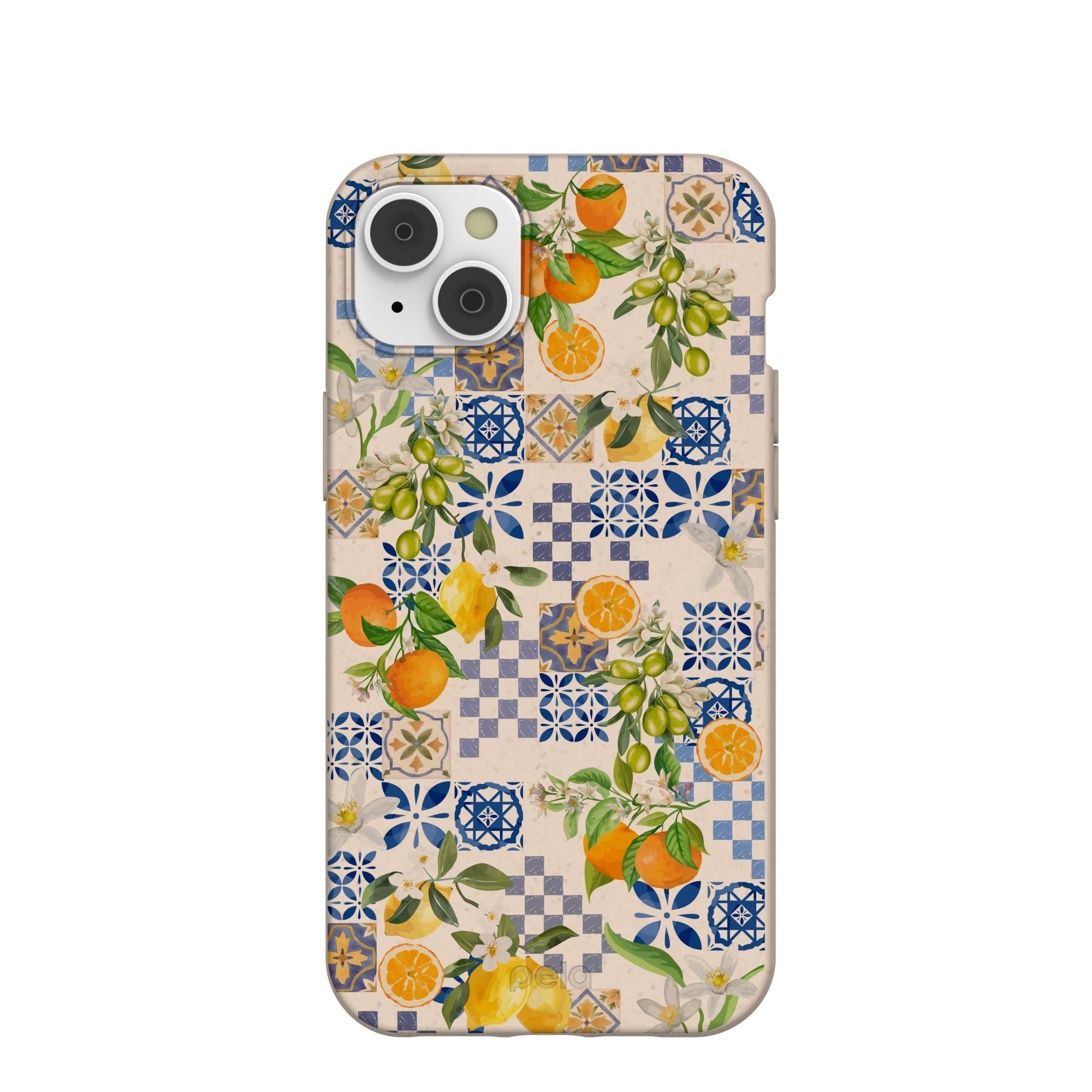 Seashell Amalfi Fruits iPhone 14 Plus Case Refurbished - Pela Case refurbished available on Cerqular
