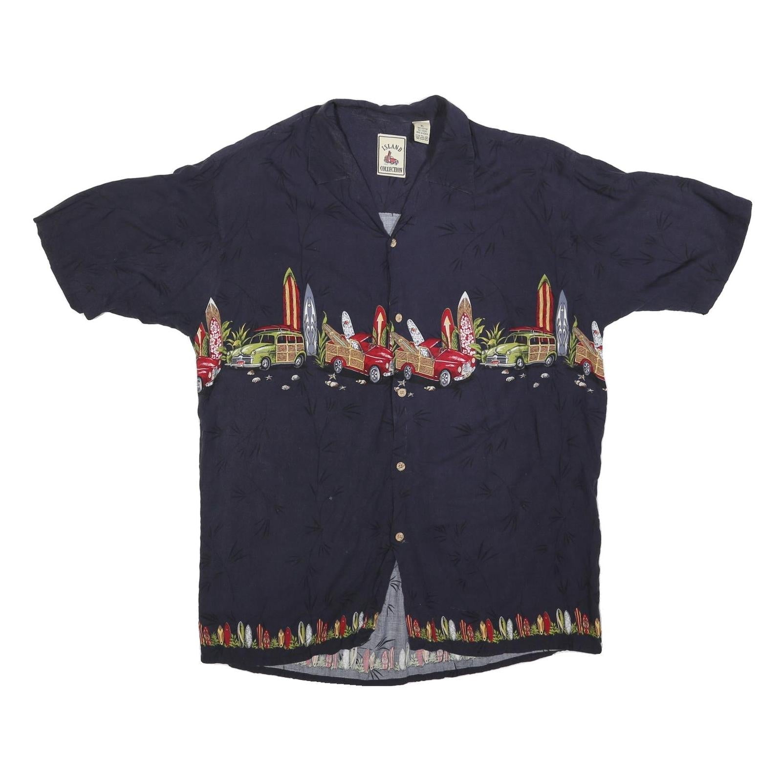 Buy ISLAND COLLECTION Mens Navy Blue Rayon Hawaiian Shirt XL Vintage Surf Cars Refurbished - $16.89 ISLAND COLLECTION Mens Navy Blue Rayon Hawaiian Shirt XL Vintage Surf Cars Refurbished - N/A refurbished available on Cerqular