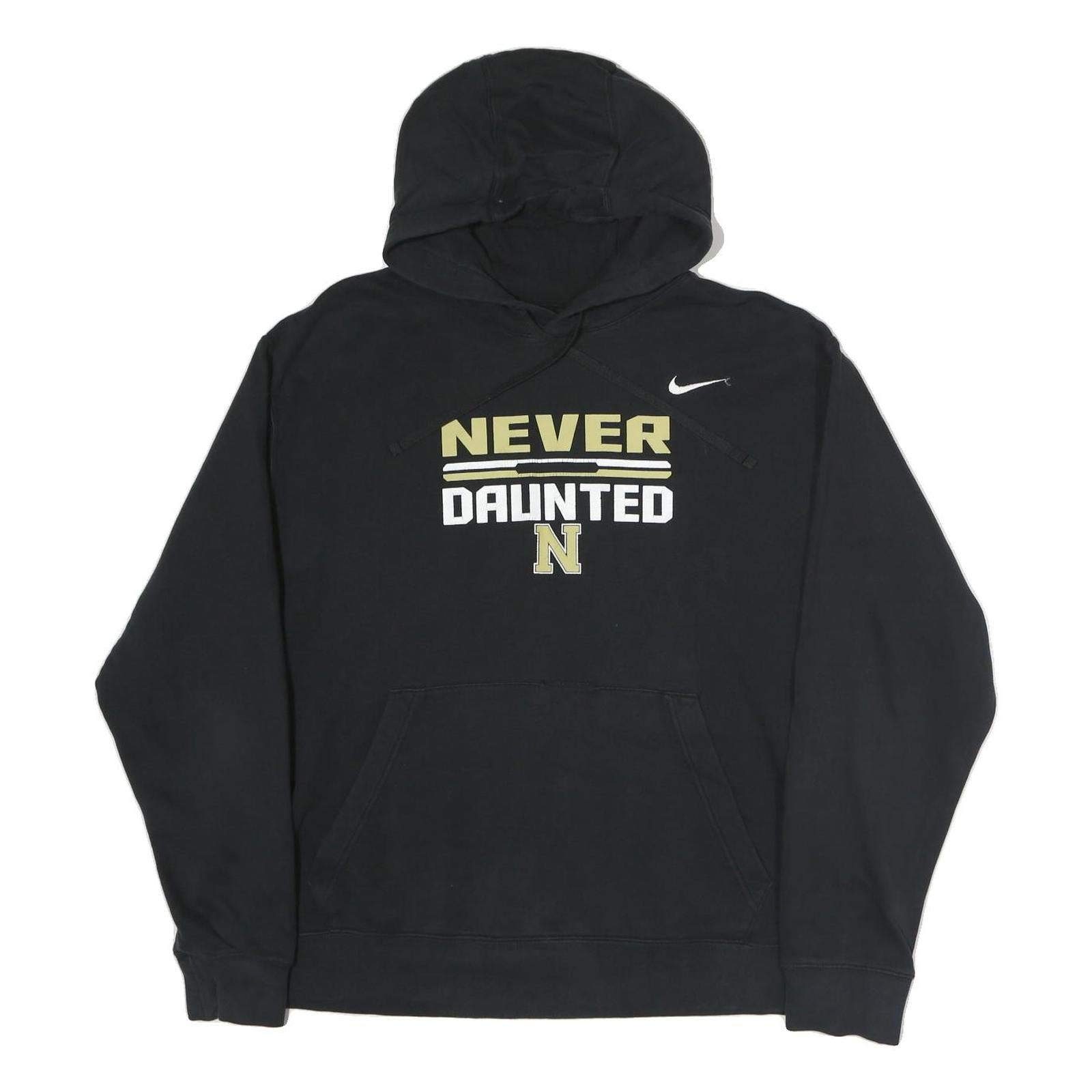 NIKE Mens Black Never Daunted Pullover Hoodie L Cotton Comfort Style Refurbished - N/A refurbished available on Cerqular