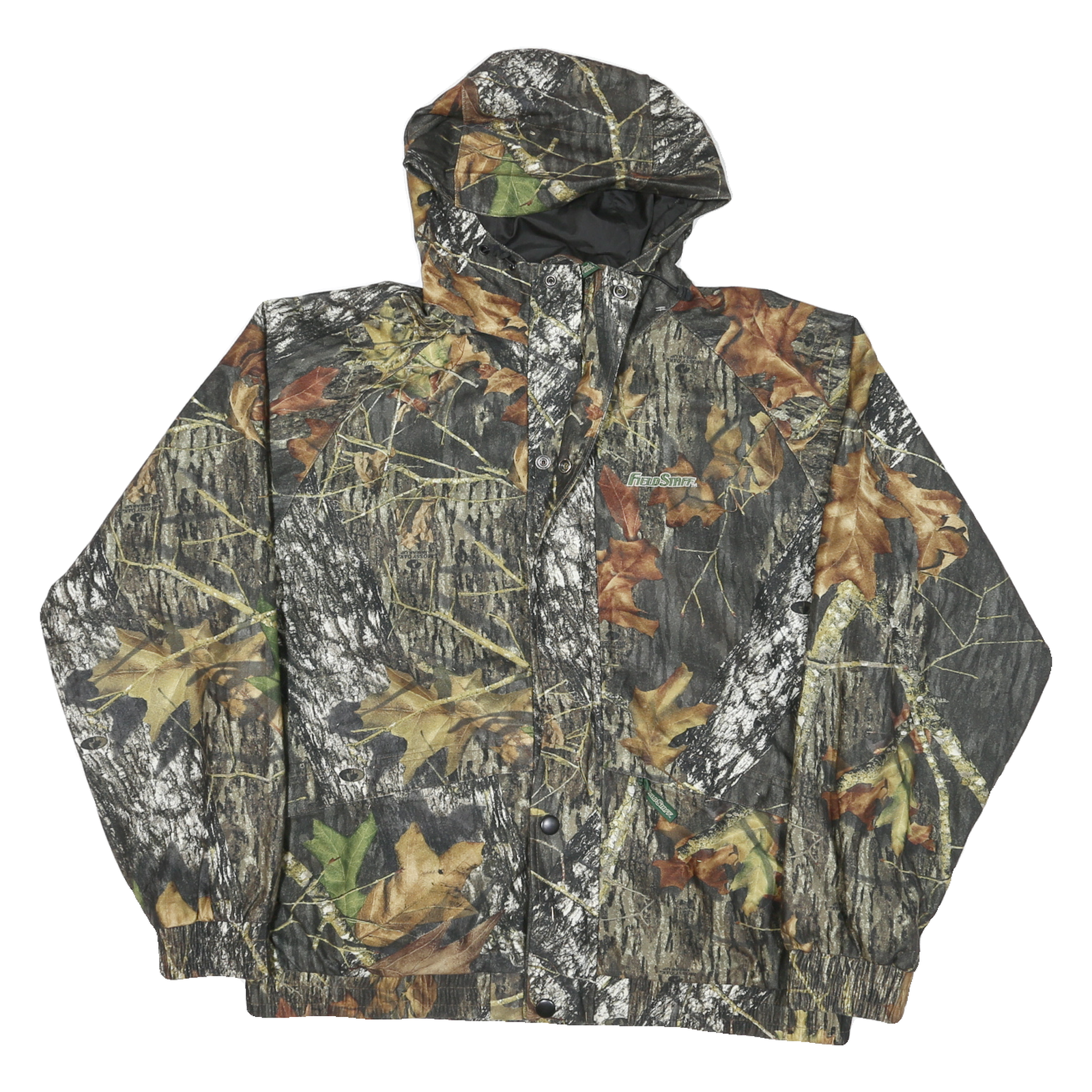 FIELD STAFF Mens Camouflage Hooded Cotton Blend Jacket L Zip Outdoor Refurbished - N/A refurbished available on Cerqular