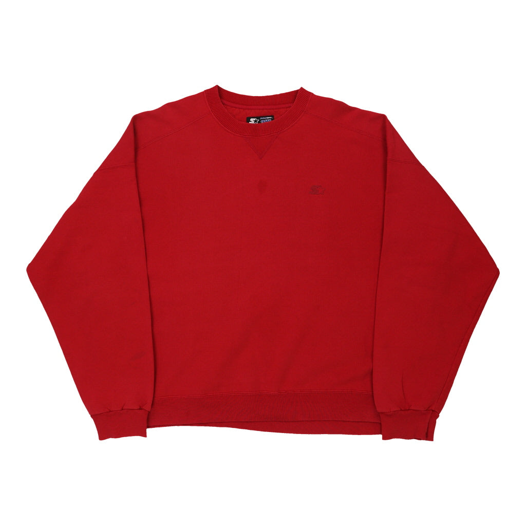 Starter Sweatshirt - 2XL Red Cotton Refurbished - Thrifted (note: this is a term often used to describe second- refurbished available on Cerqular