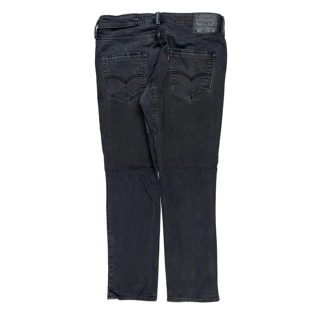 511 Levis Jeans - 34W 30L Grey Cotton Blend Refurbished - Thrifted (note: this is a term often used to describe second- refurbished available on Cerqular