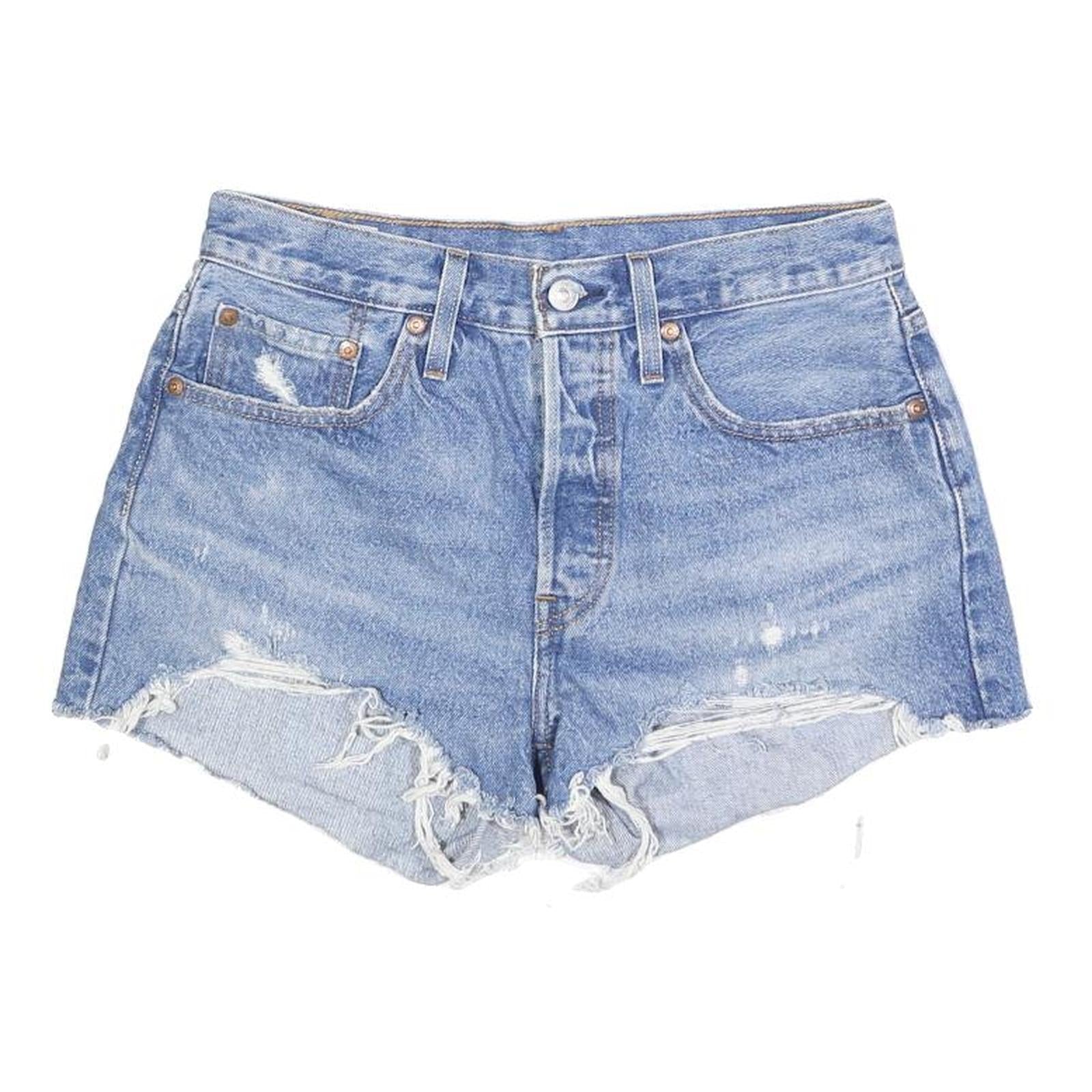 LEVI'S Womens Denim Blue Casual Cut-Off S W27 Distressed Shorts Refurbished - N/A refurbished available on Cerqular