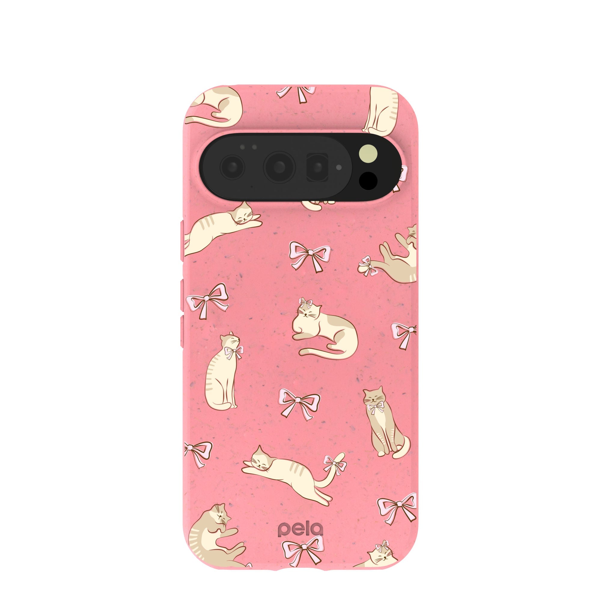 Bubblegum Pink Purrfection Google Pixel 10/10 Pro Case | PixelSnap Compatibility: Without PixelSnap Refurbished - Pela Case refurbished available on Cerqular