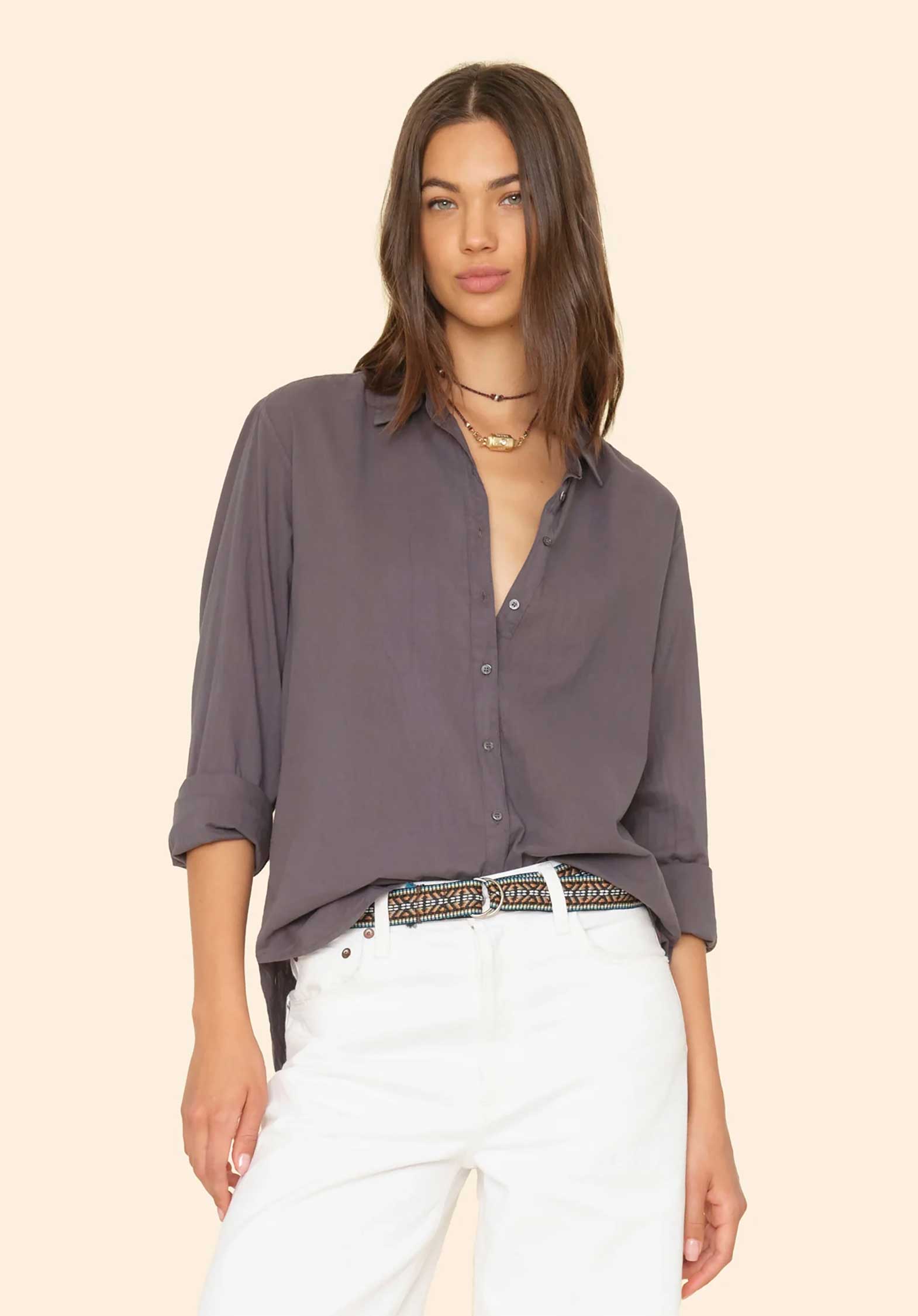 Shirt Beau Shirt Ash | Color: ASH | Size: XS Refurbished - Rue Madame is a known brand, and the standardized name is " refurbished available on Cerqular