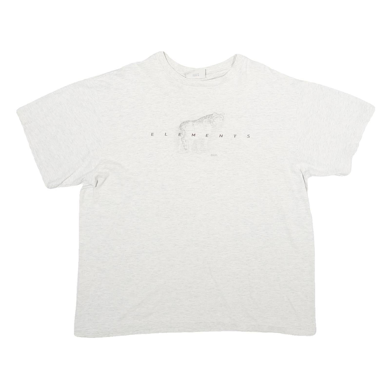 NORTHERN ELEMENTS Mens White Graphic T-Shirt XL Short Sleeve Crew Neck Casual Refurbished - N/A refurbished available on Cerqular